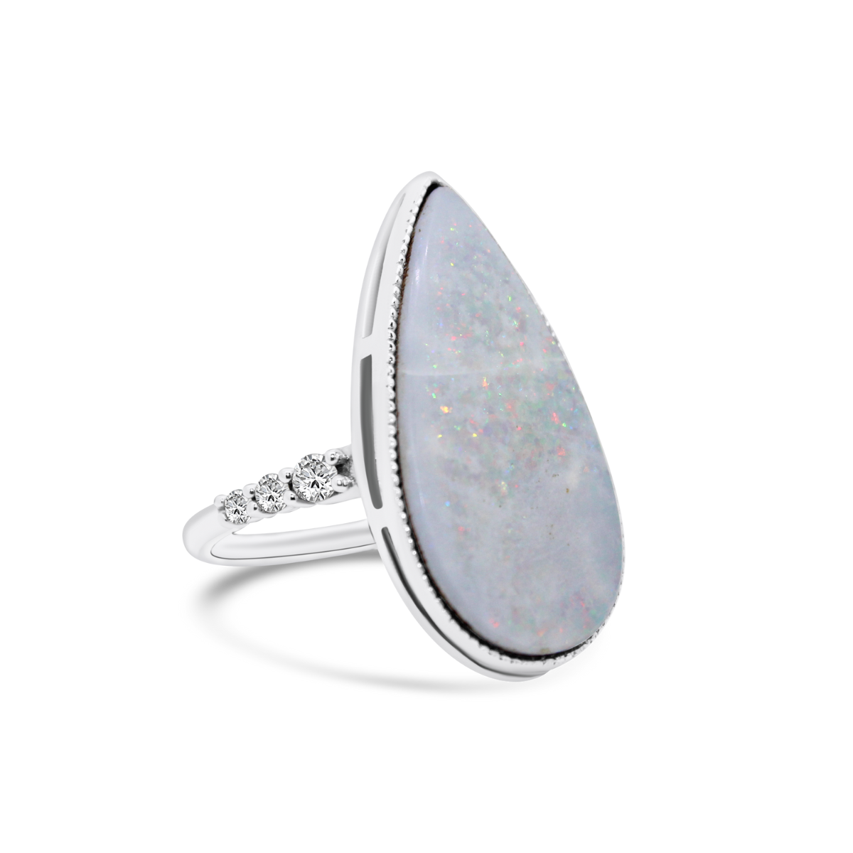 Opal Teardrop Ring