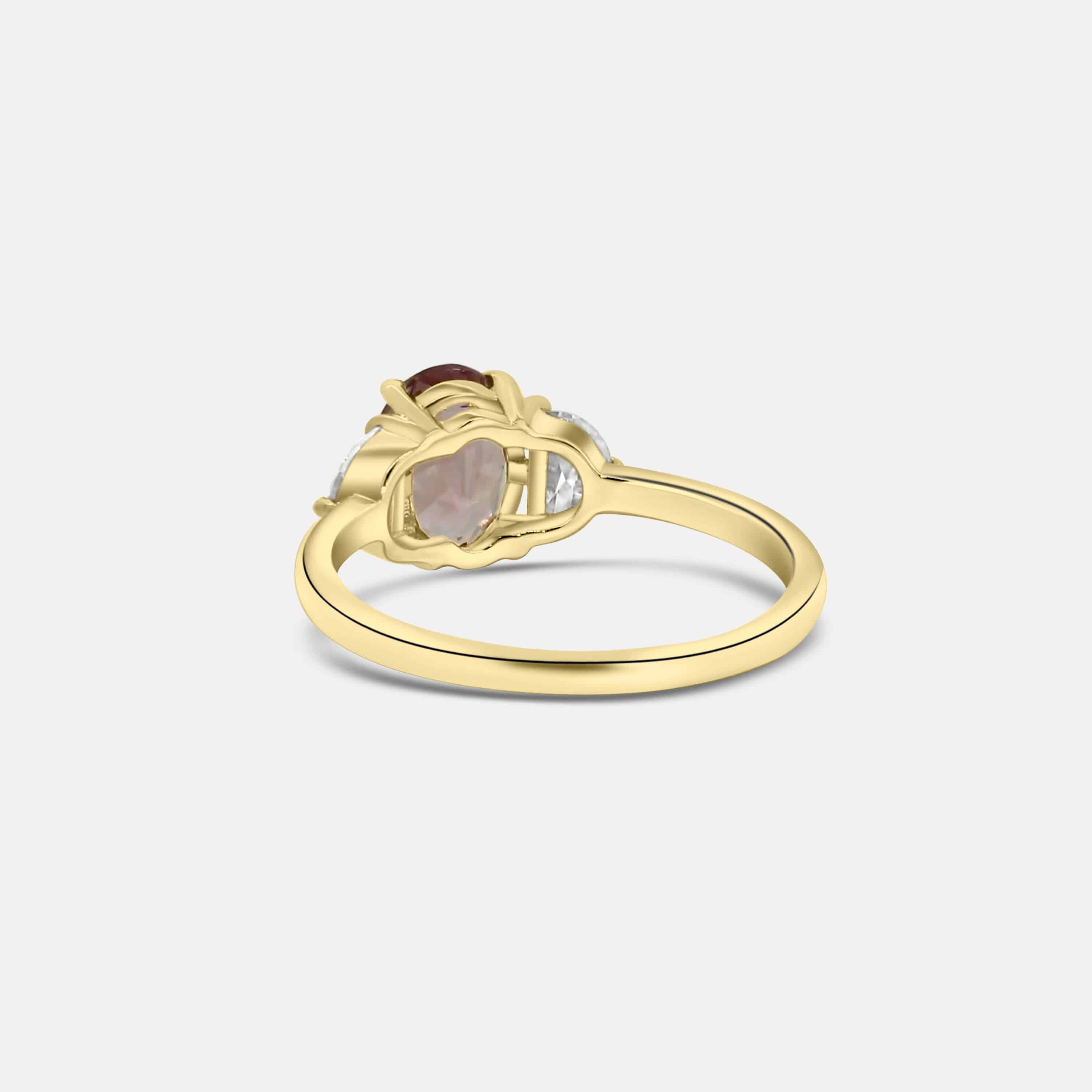 HALF-MOON MORGANITE ENGAGEMENT RING