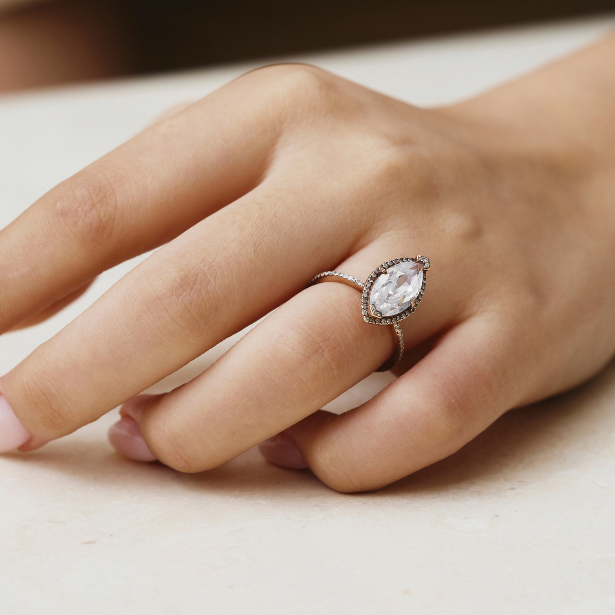 Fine Rose Engagement Ring - Cassandra Mamone