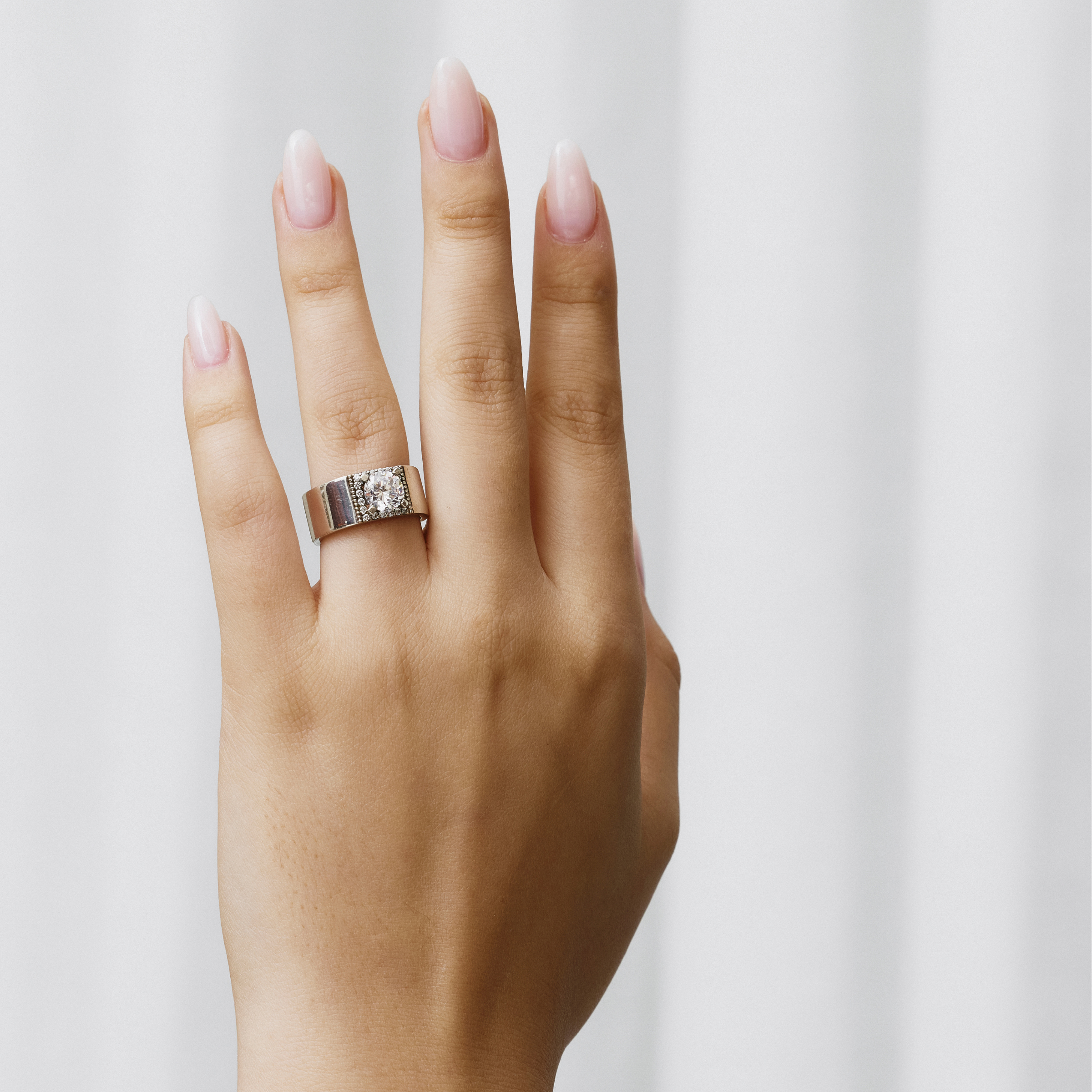 Wide Band Engagement Ring - Cassandra Mamone