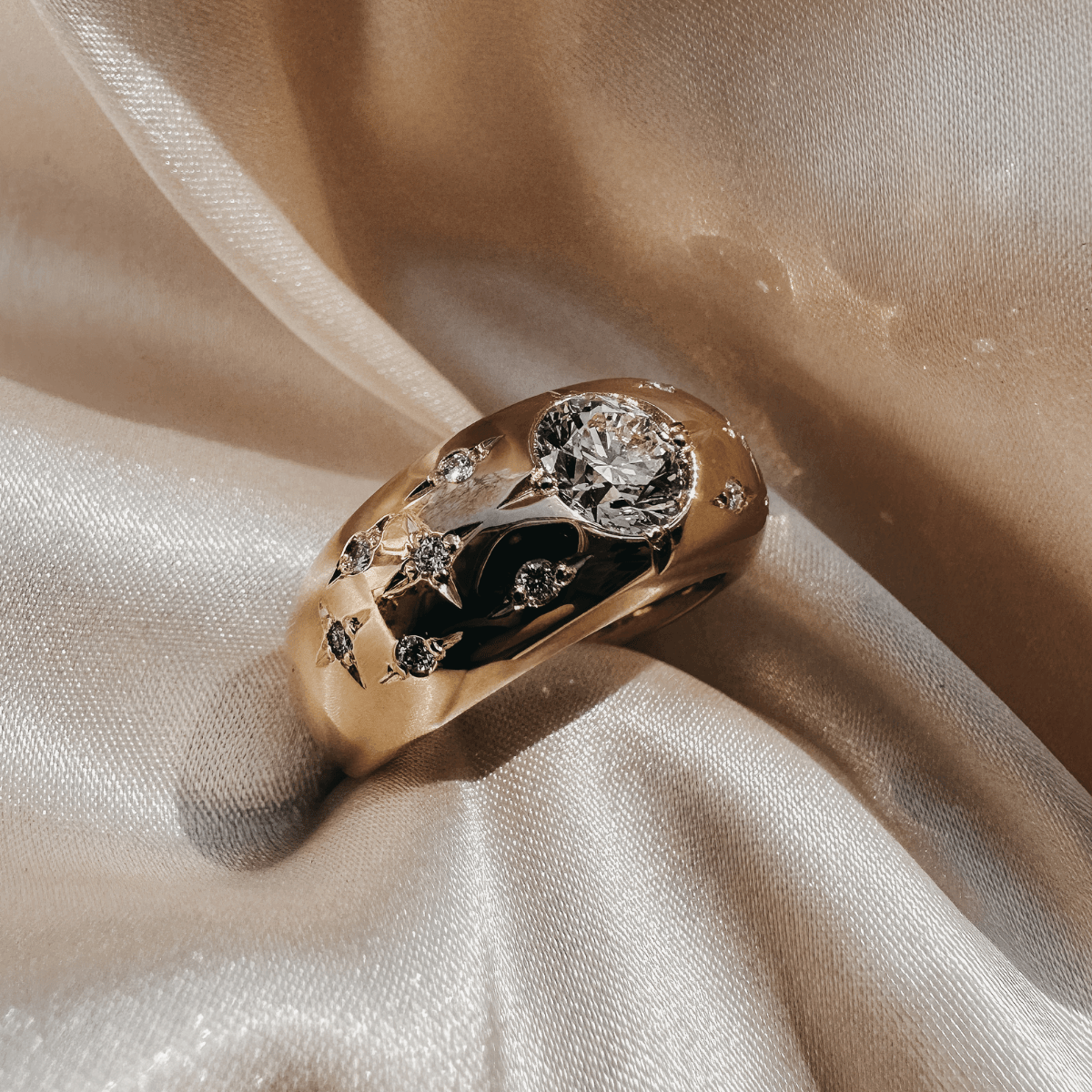 Golden Diamond Ring - Cassandra Mamone