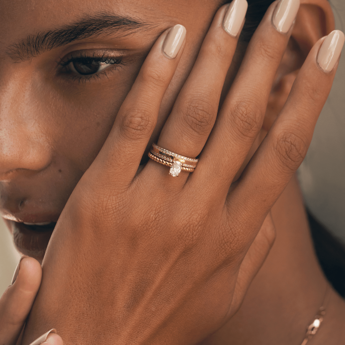 OVAL TWIST ROPE ENGAGEMENT RING
