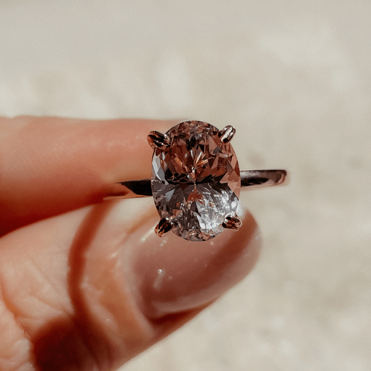 Morganite Oval Elegance Ring - Ready To Ship