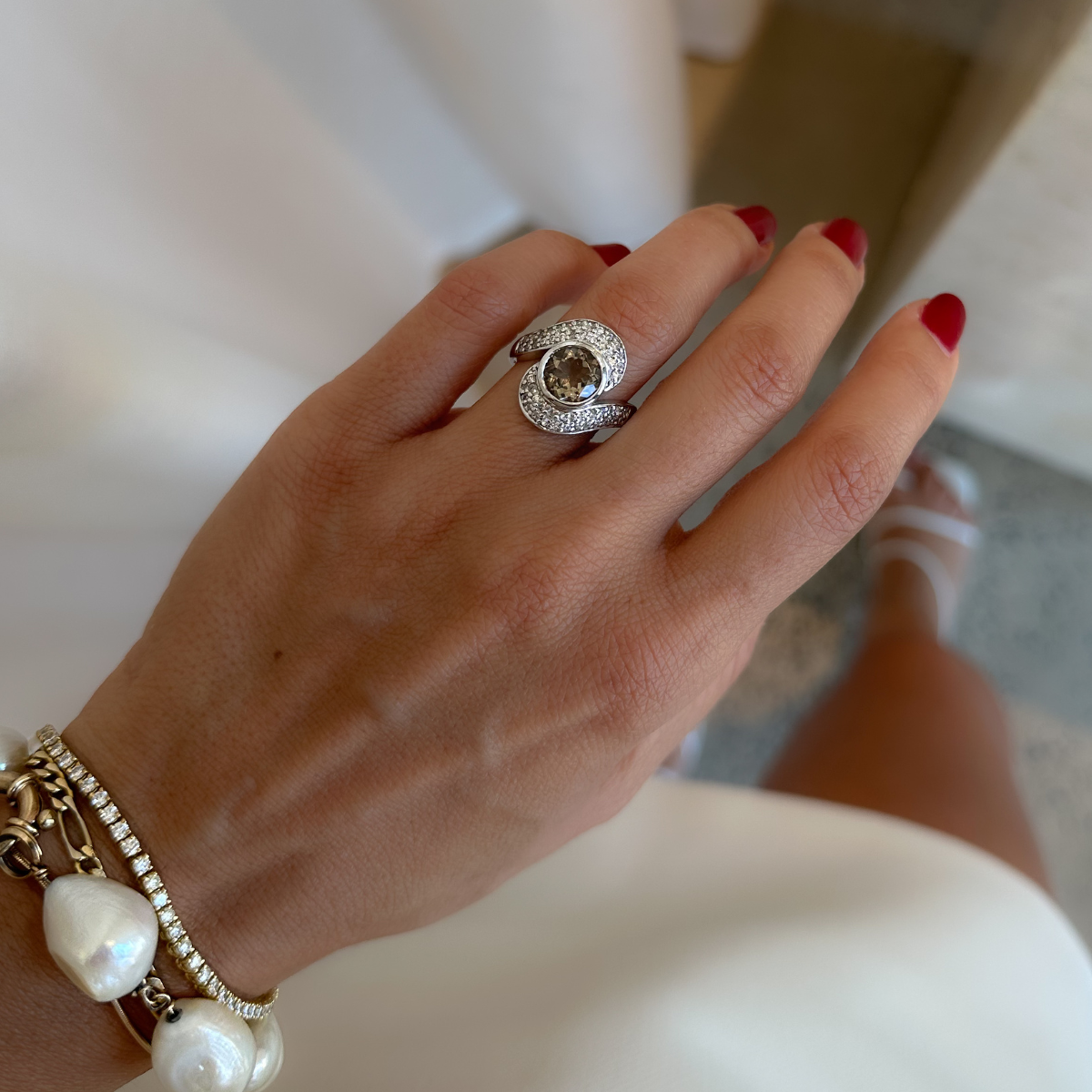 Heat Swirl Engagement Ring - Cassandra Mamone