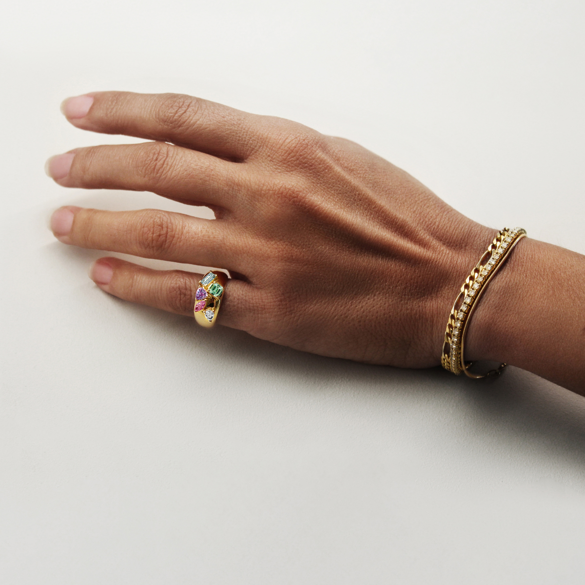 Cluster Gemstone Pinky Ring - Cassandra Mamone