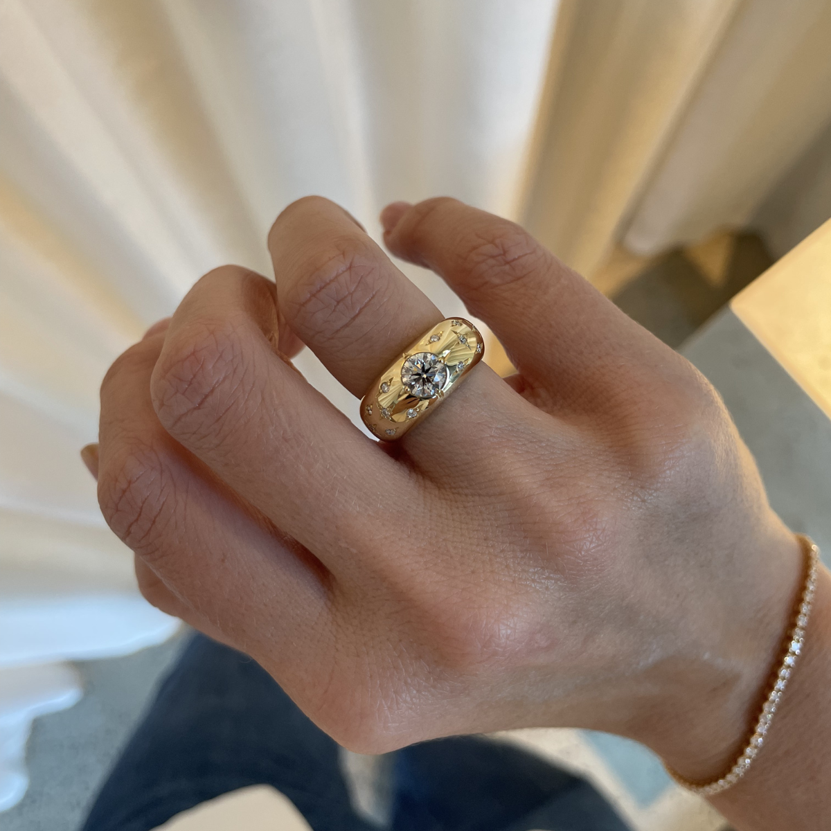 Golden Diamond Ring - Cassandra Mamone