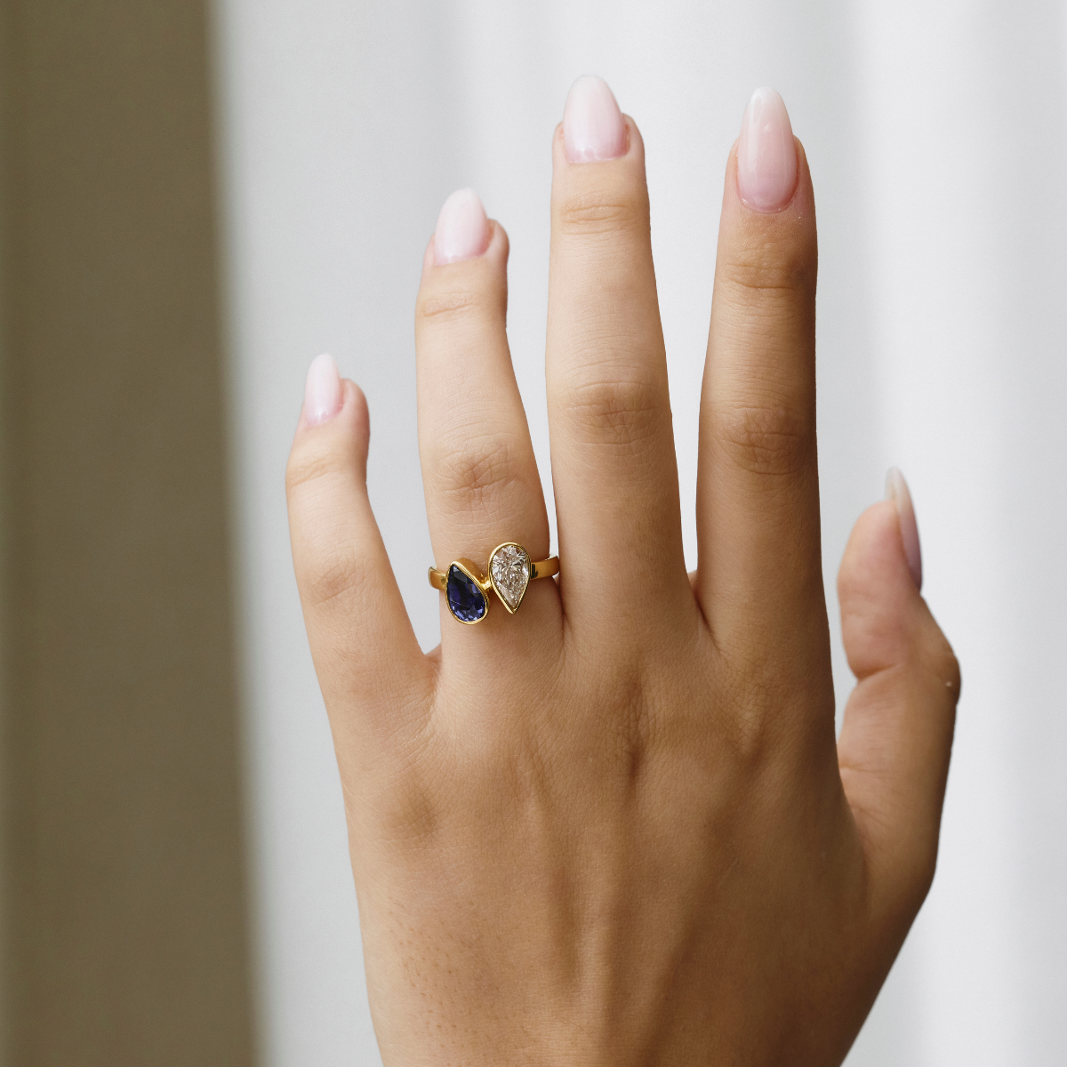 Azzurra Toi et Moi Engagement Ring