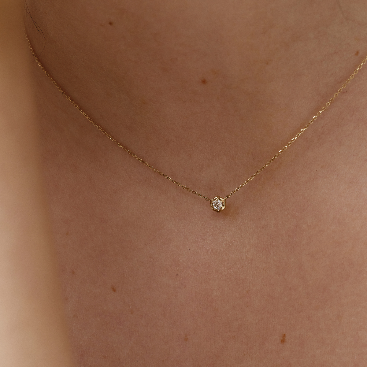 Hexagon Diamond Necklace