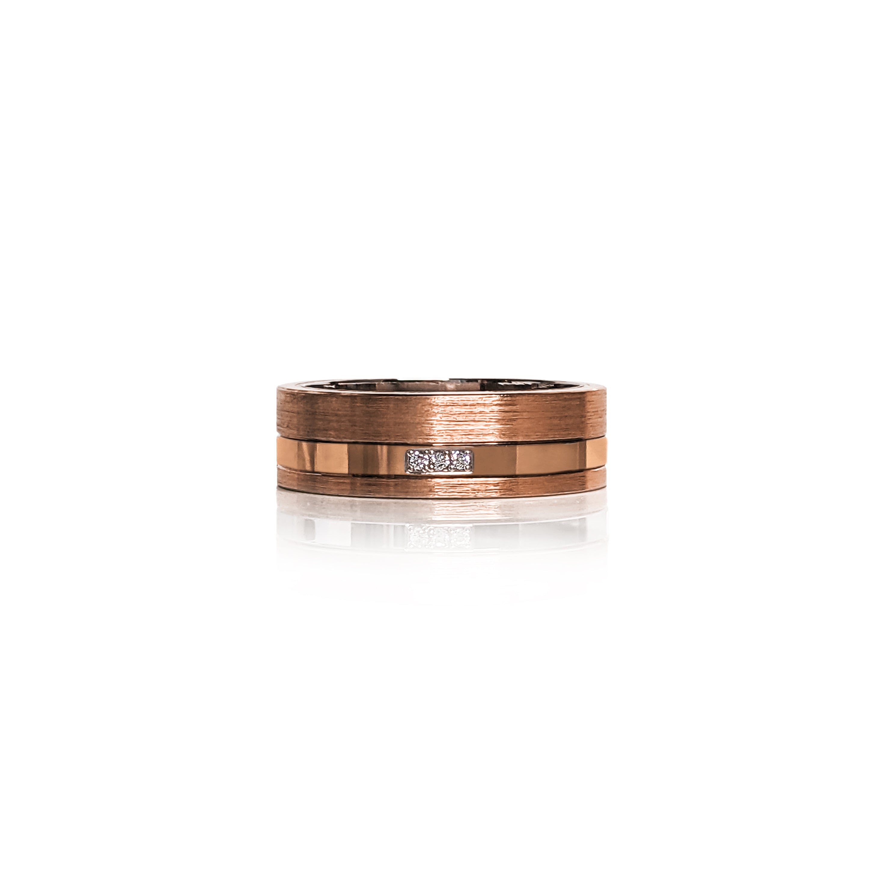 Gold Brushed Diamond Band