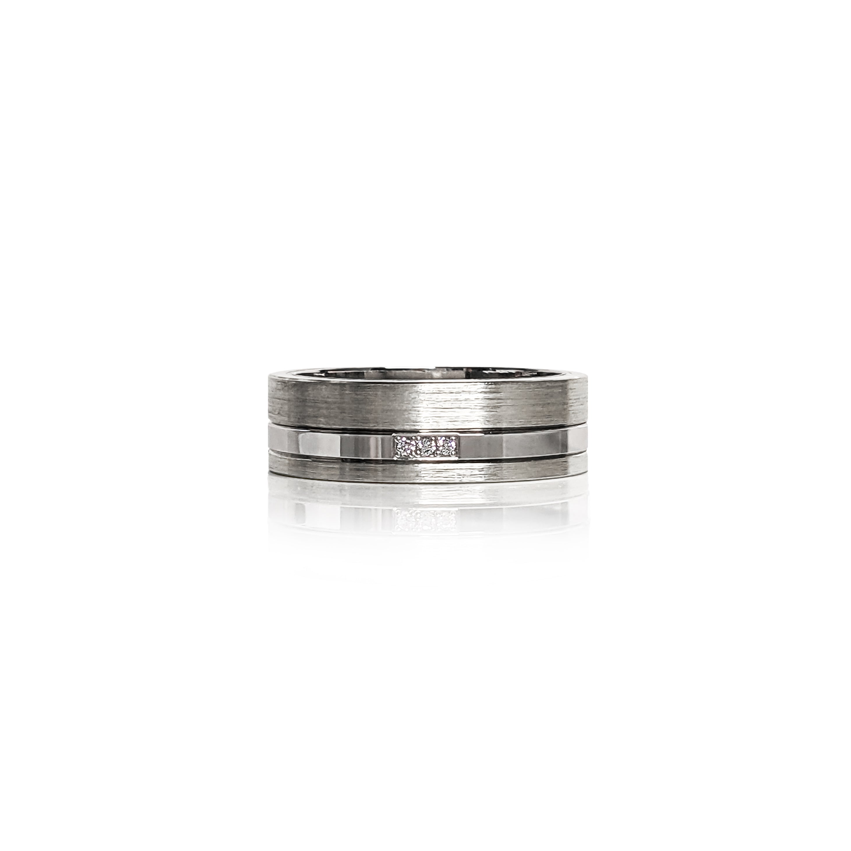 Gold Brushed Diamond Band