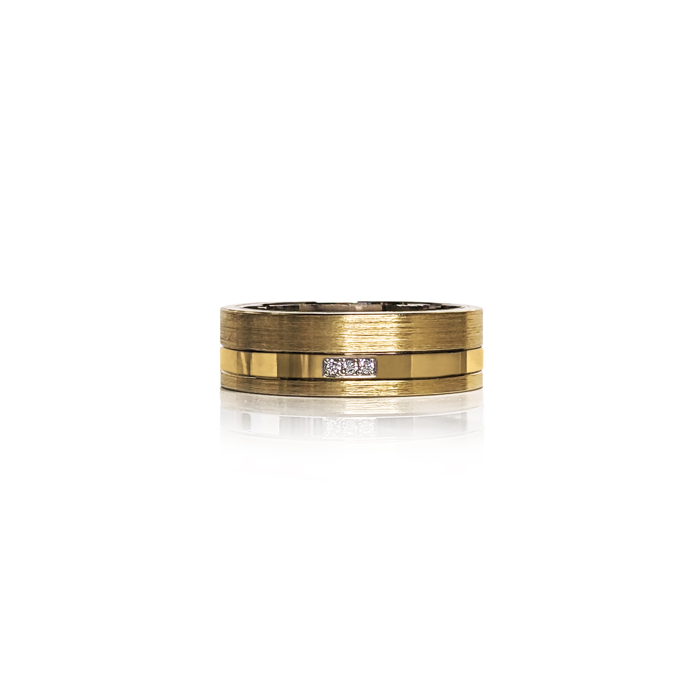 Gold Brushed Diamond Band