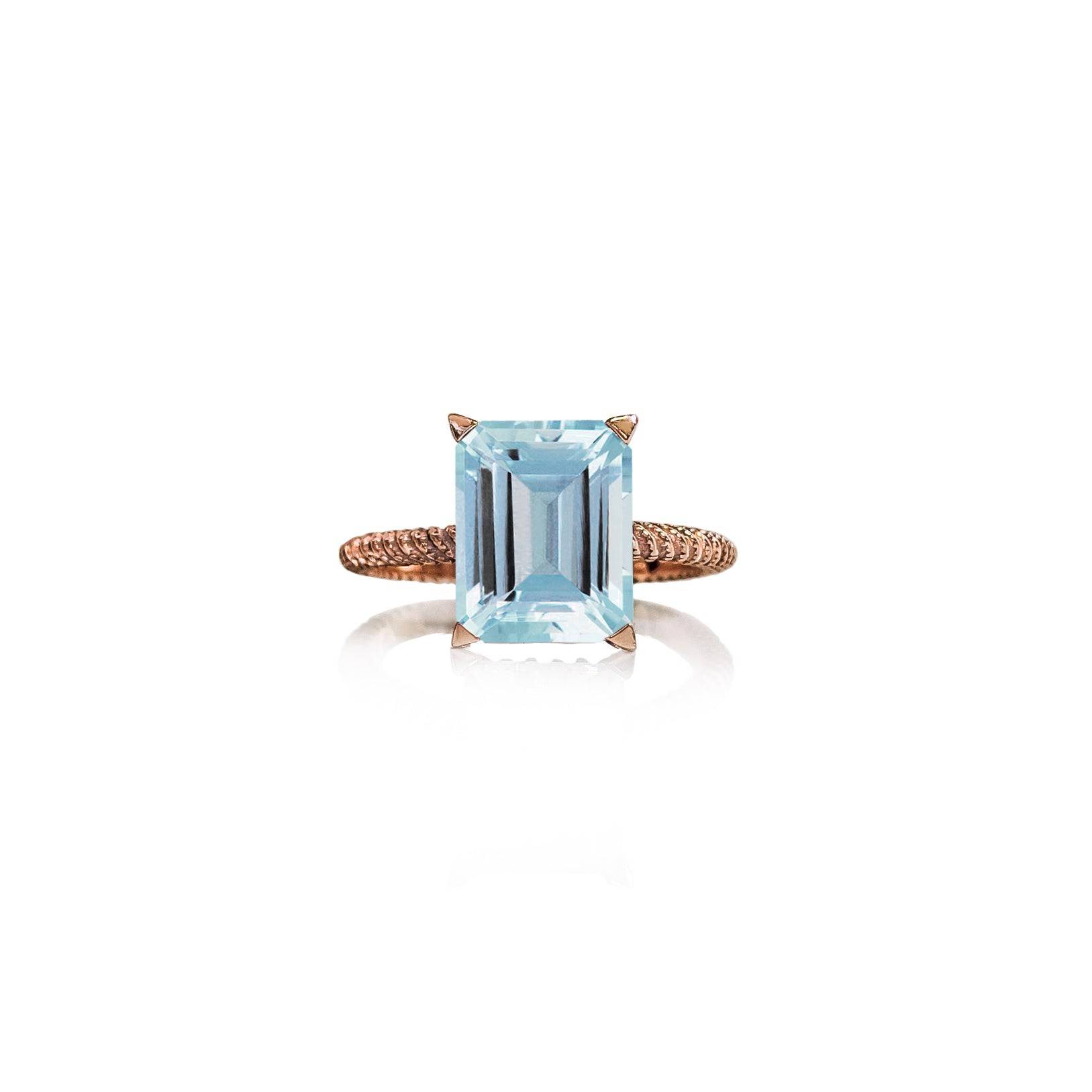Aqua Perlina Engagement Ring