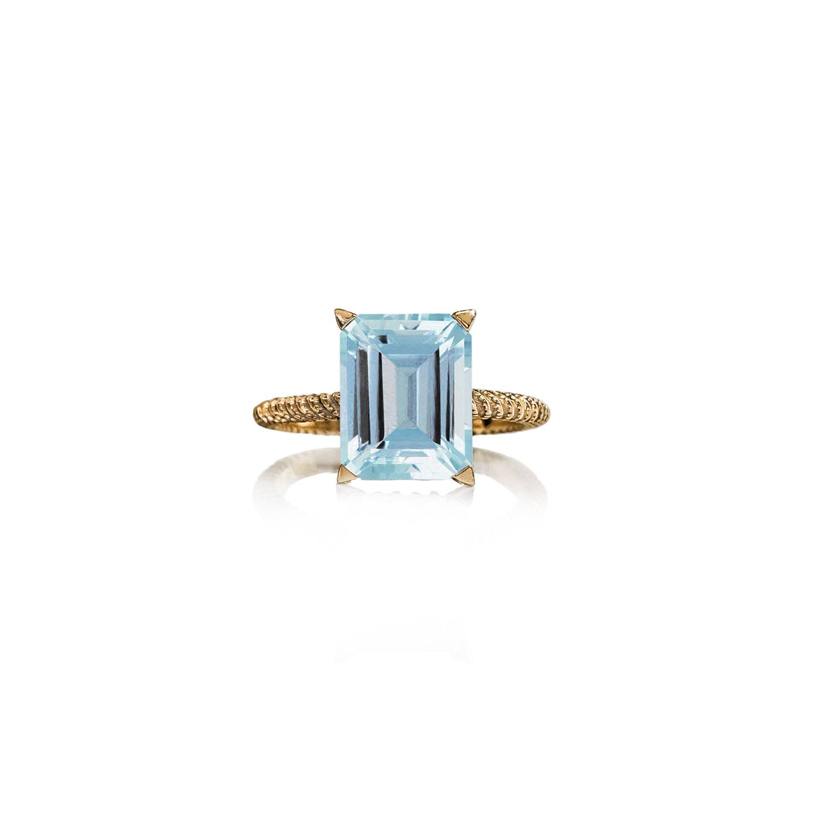 Aqua Perlina Engagement Ring