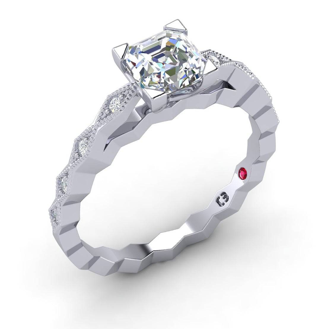 Asscher Diamond Engagement Ring