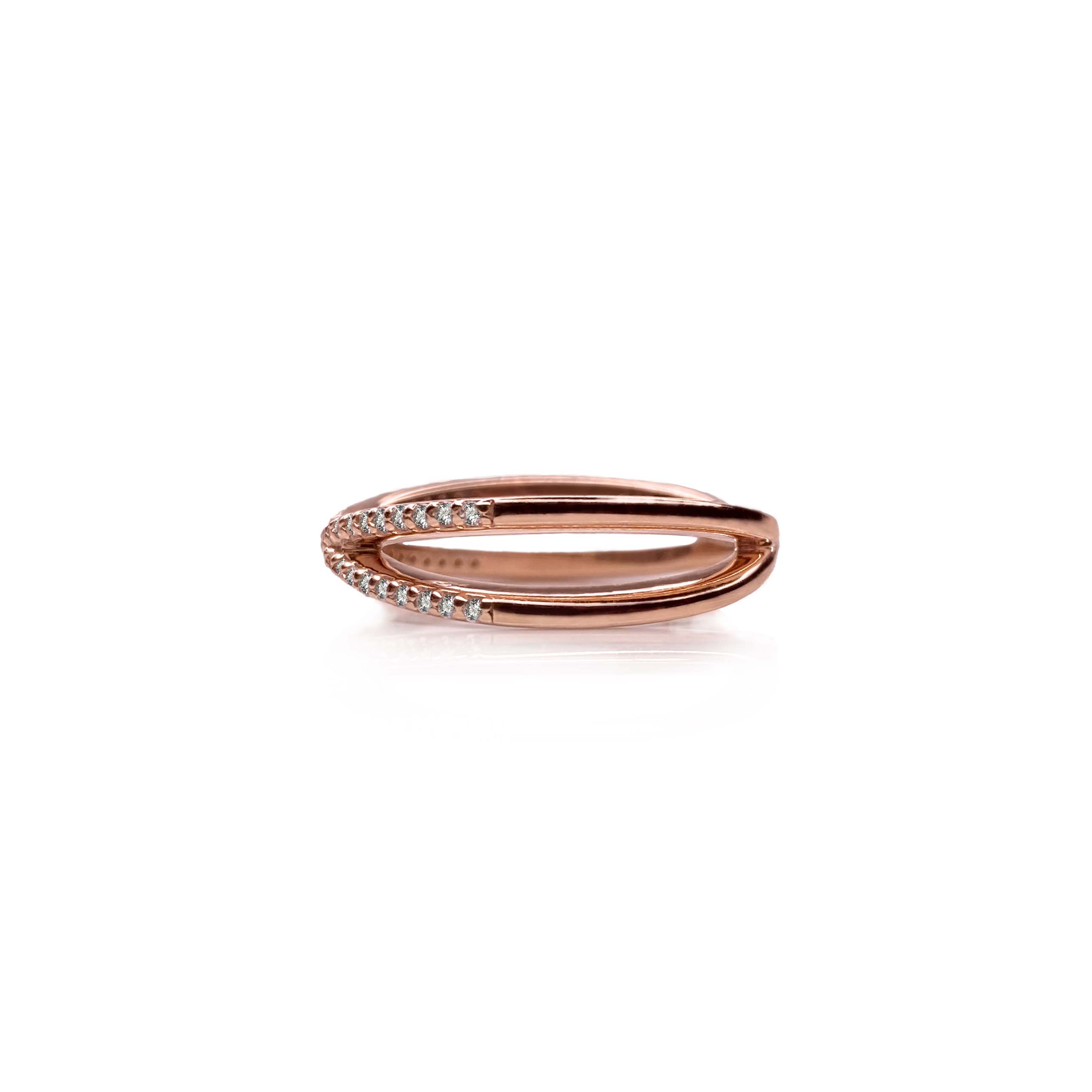 DOUBLE DIAMOND CROSSOVER RING