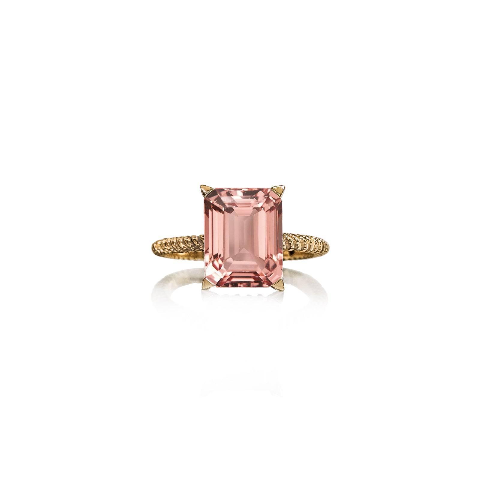 Morganite Perlina Engagement Ring