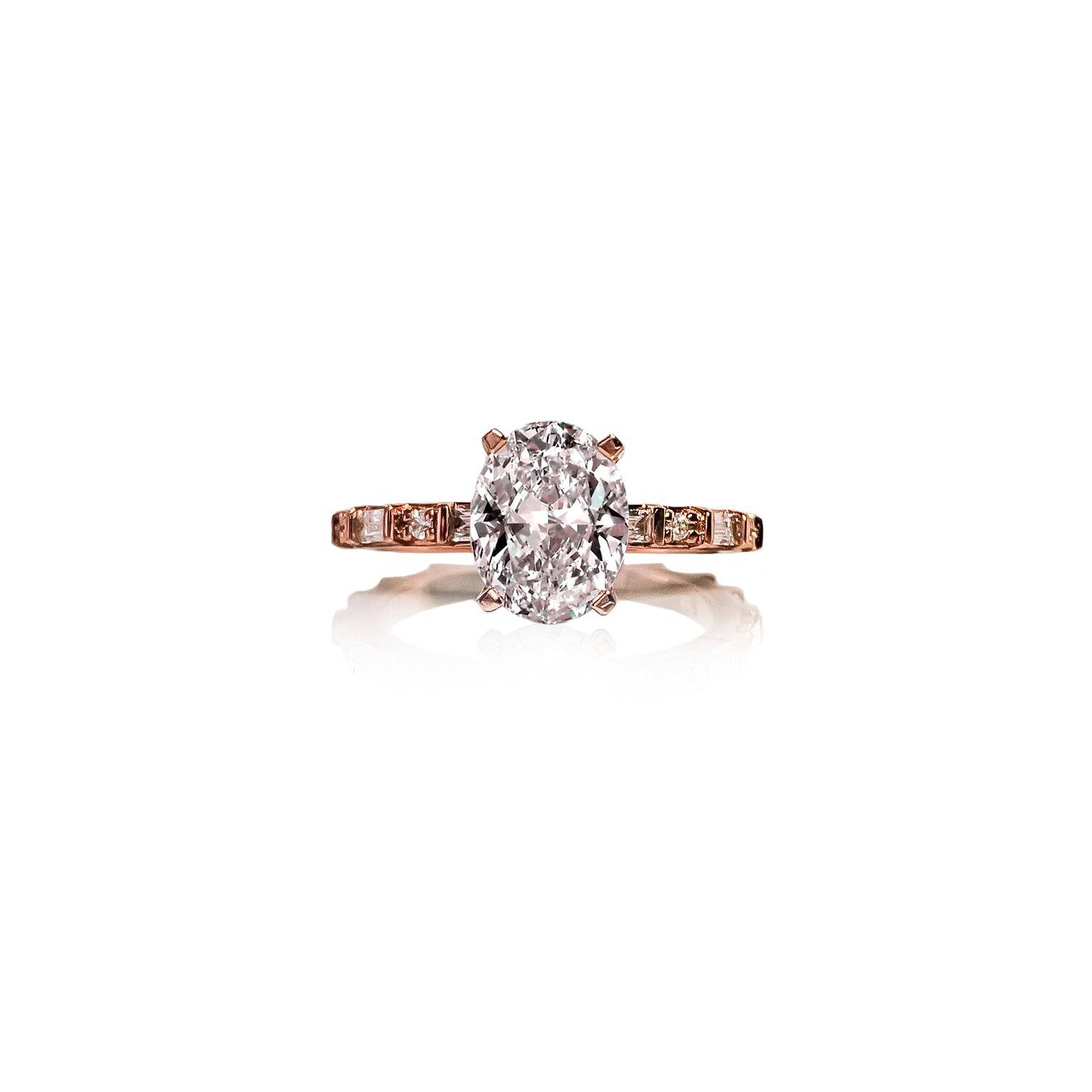 Baguette Oval Diamond Ring