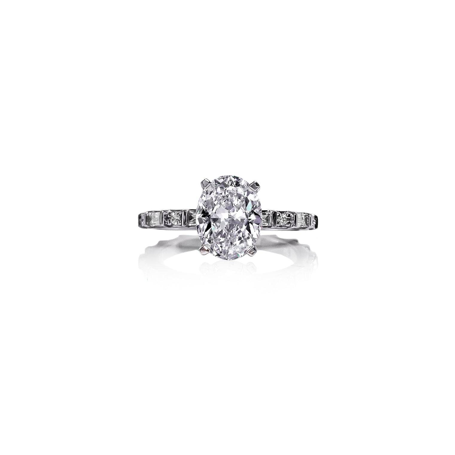 Baguette Oval Diamond Ring - Cassandra Mamone