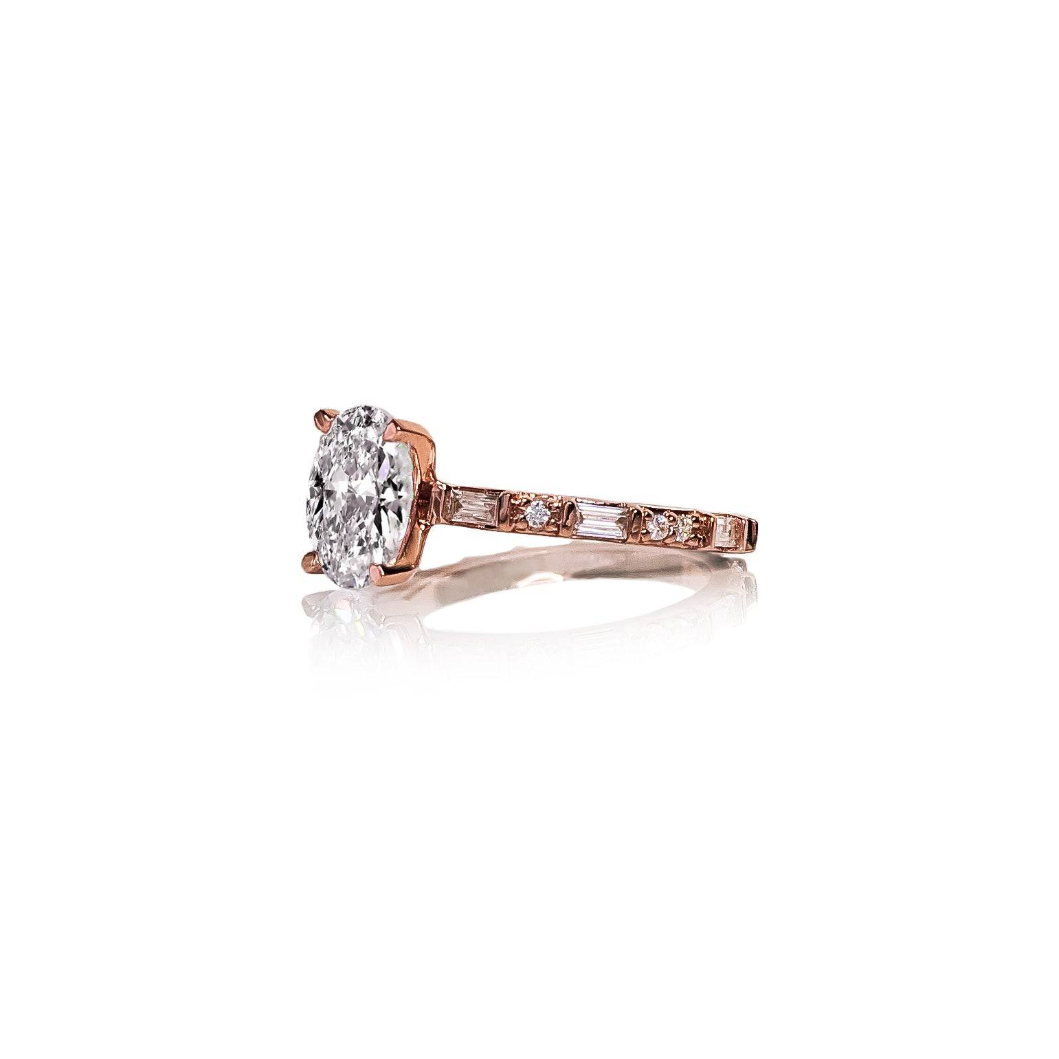 Baguette Oval Diamond Ring - Cassandra Mamone