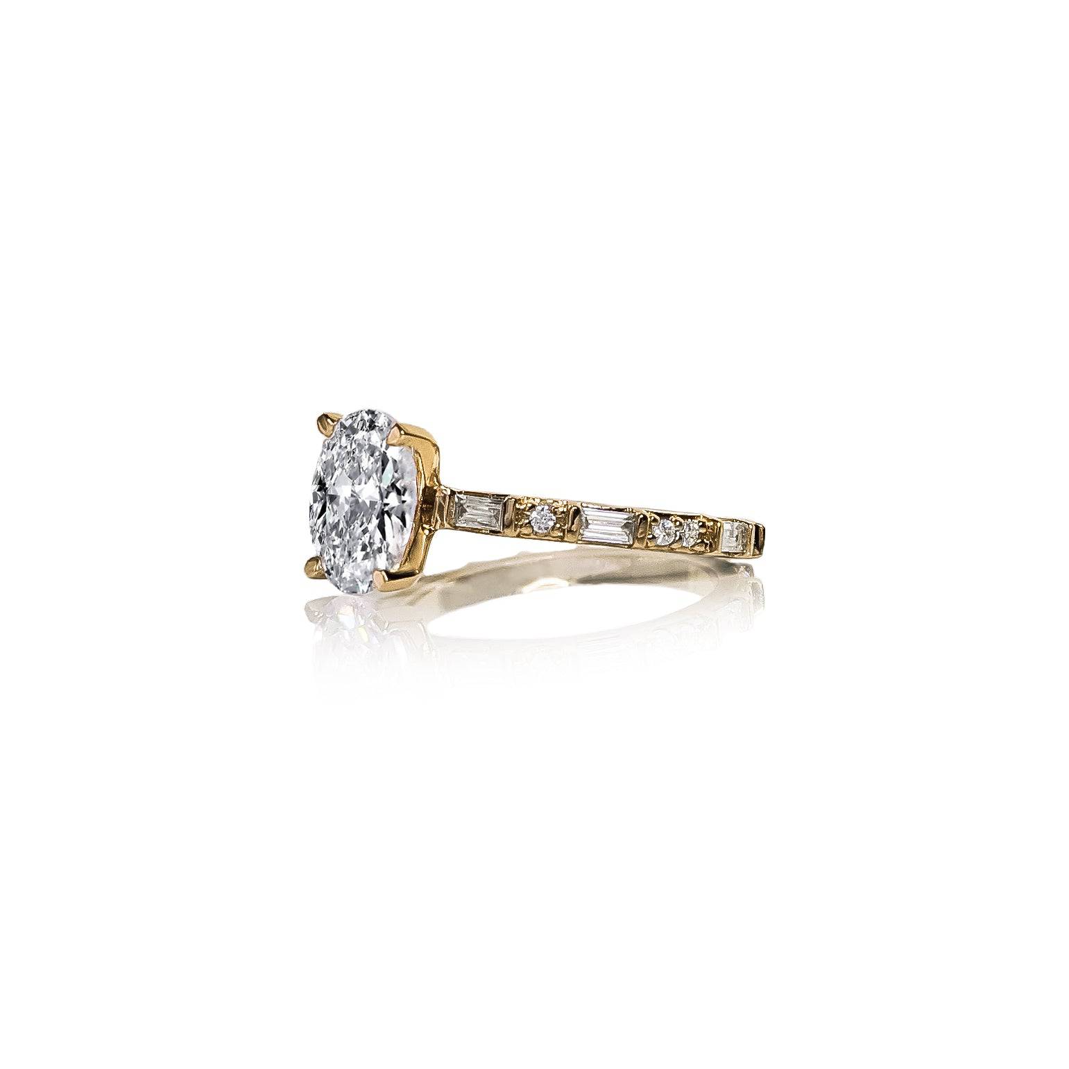Baguette Oval Diamond Ring - Cassandra Mamone