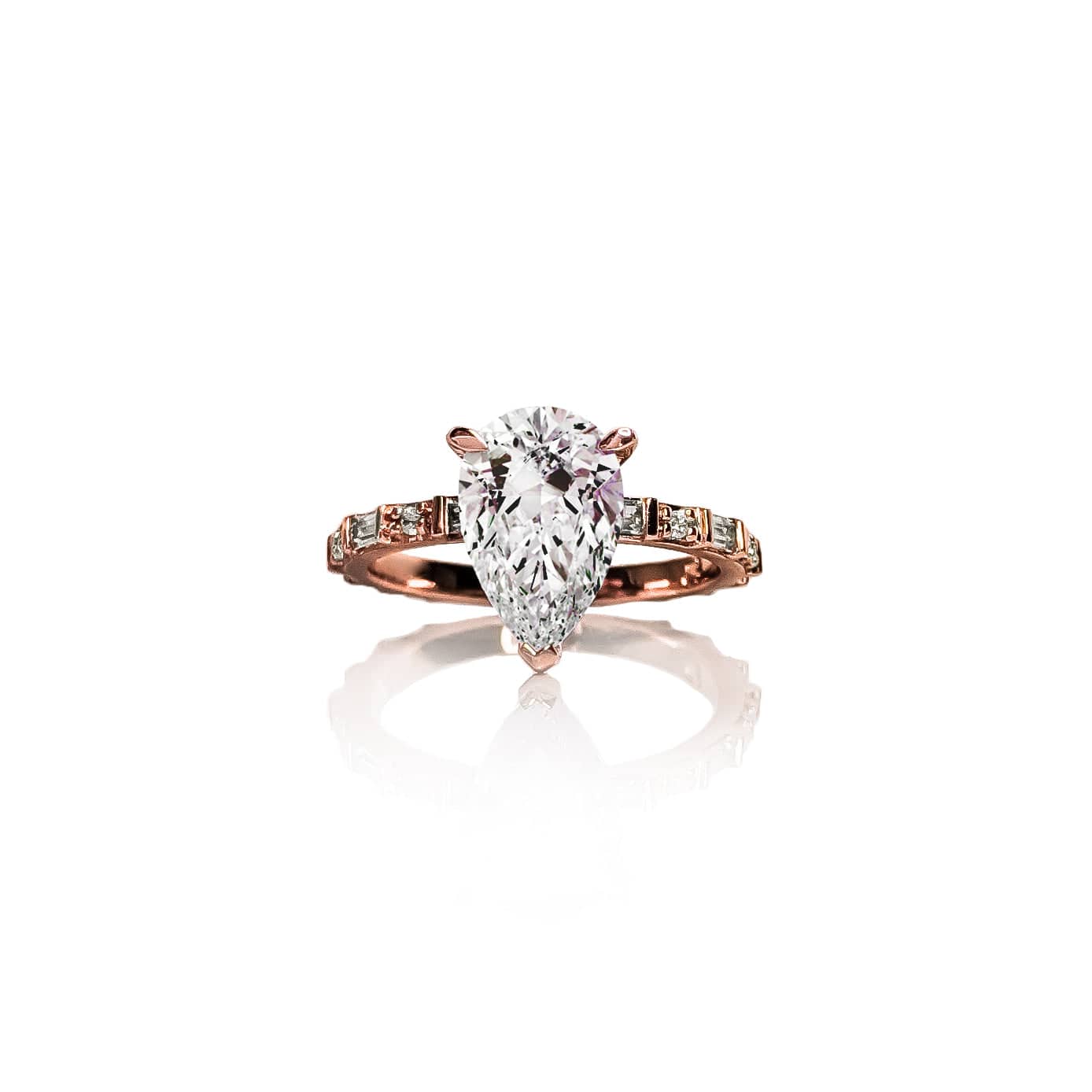 Baguette Pear Diamond Ring