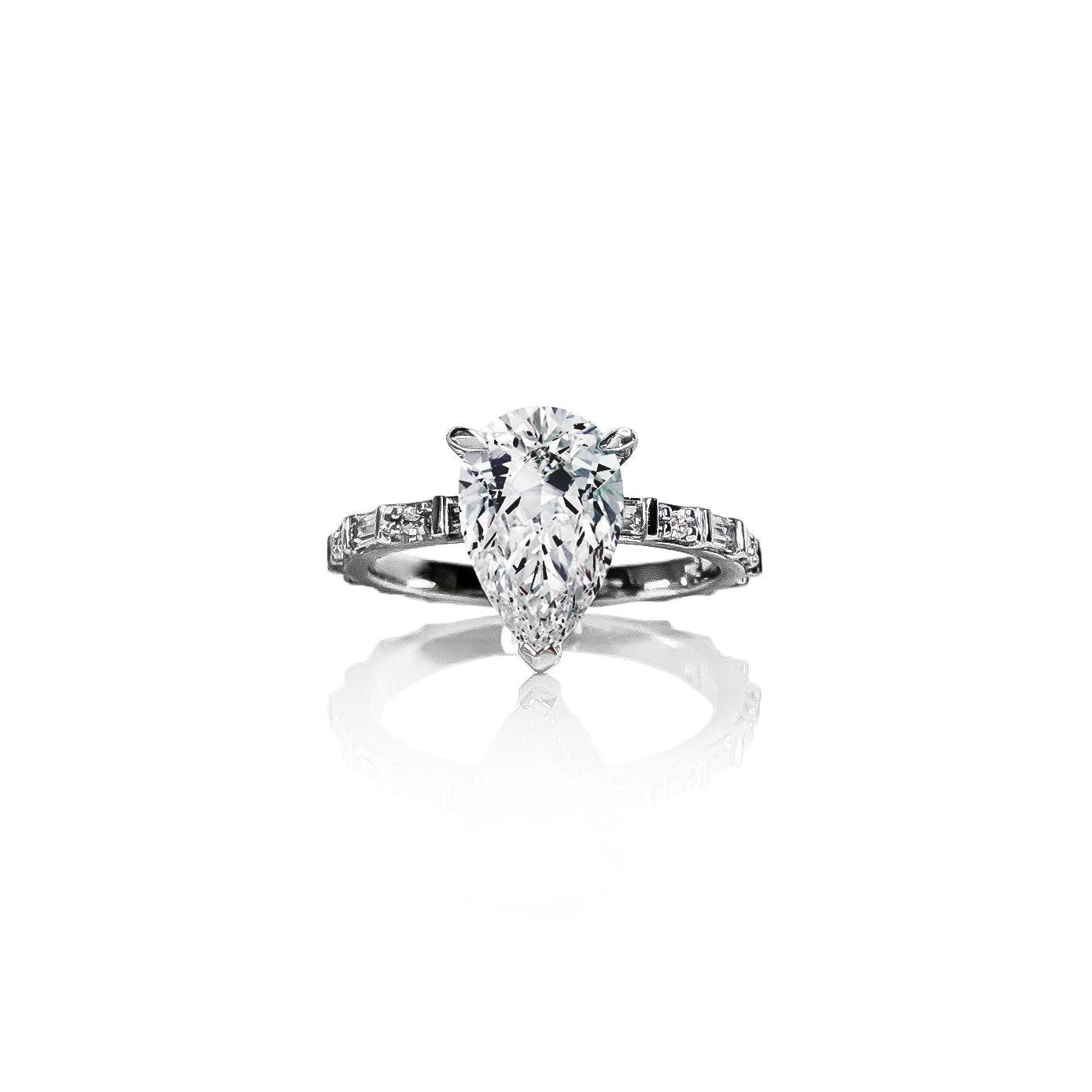 Baguette Pear Diamond Ring