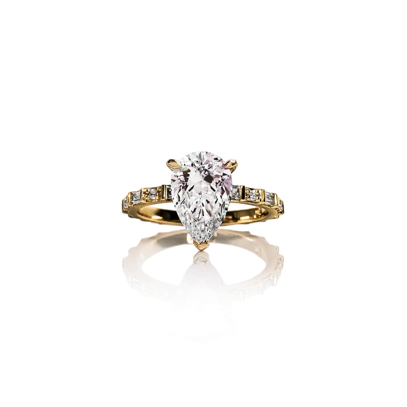 Baguette Pear Diamond Ring