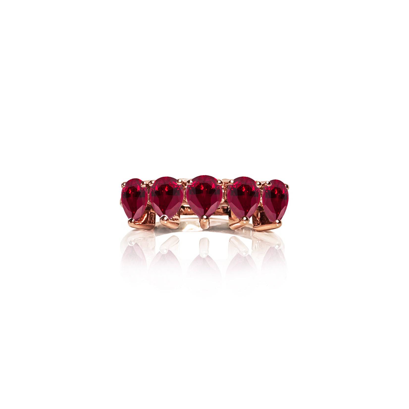 PEAR RUBY Ring