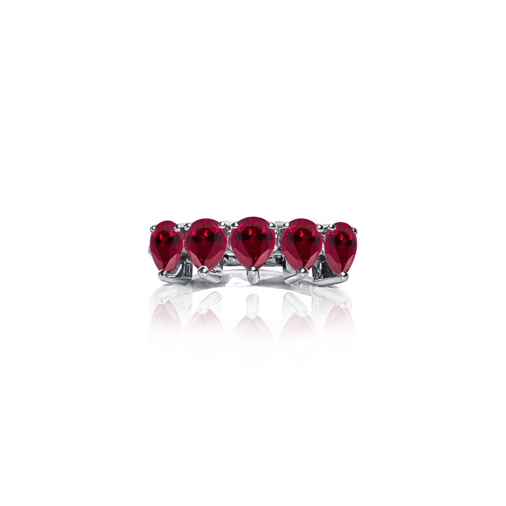 PEAR RUBY Ring