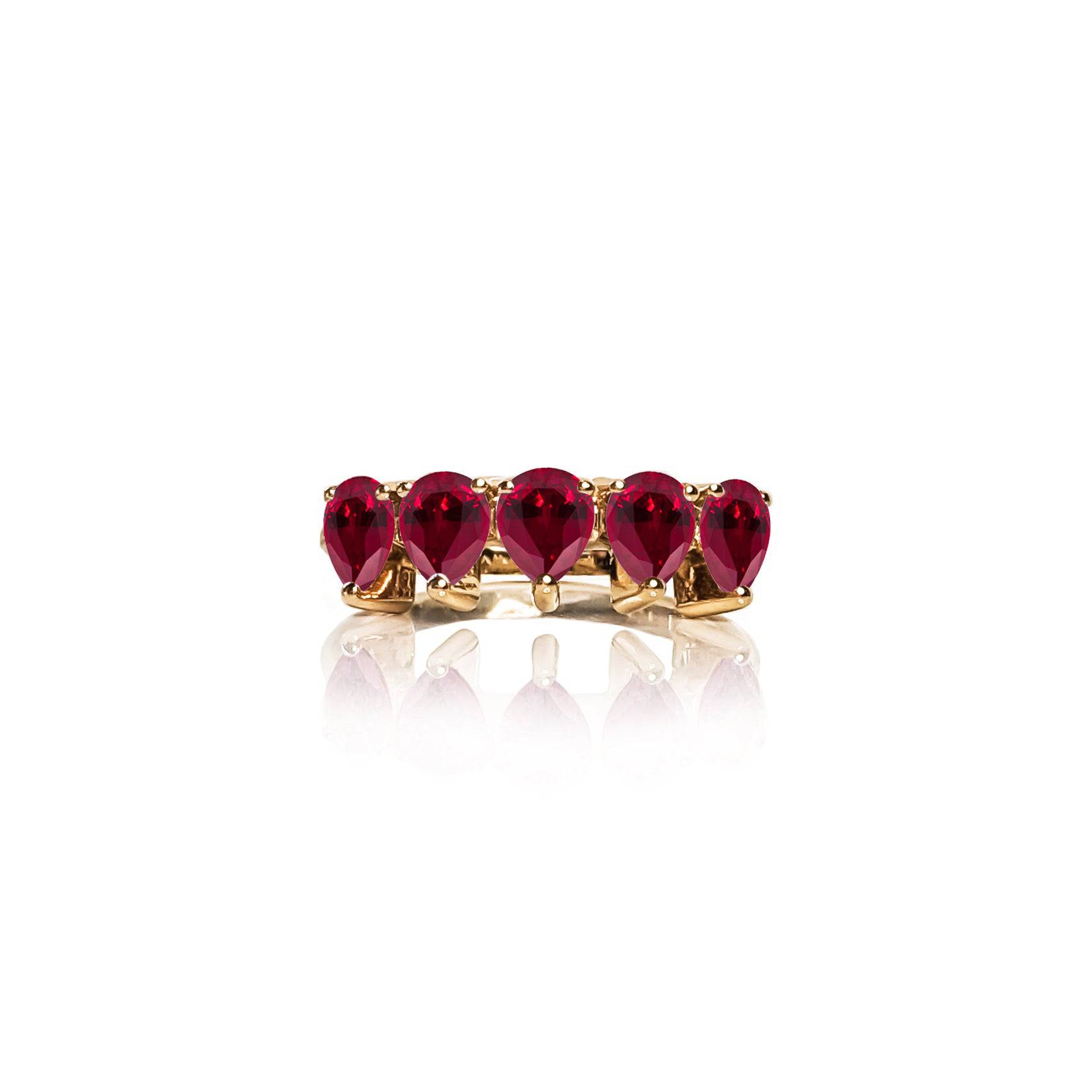 PEAR RUBY Ring