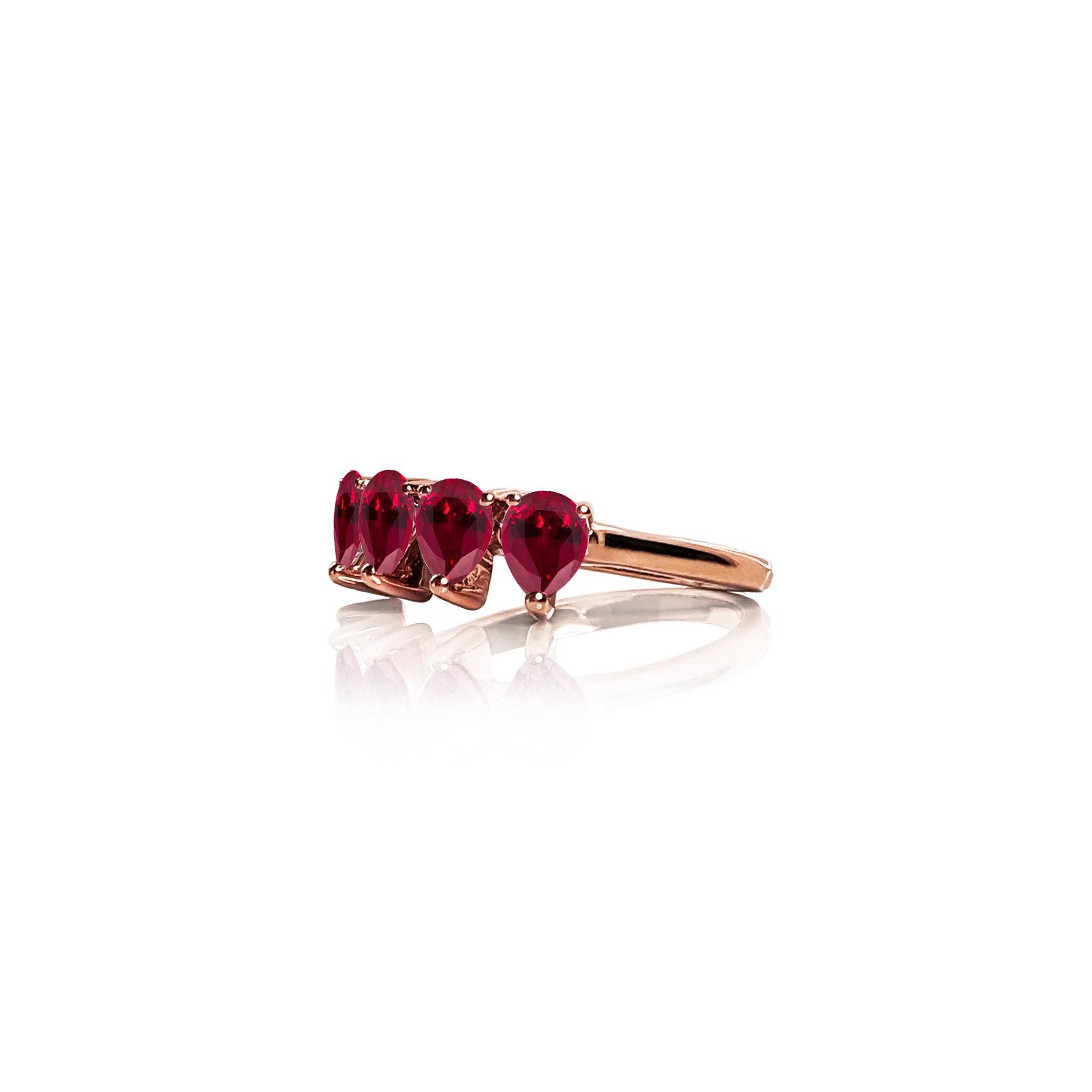 PEAR RUBY Ring