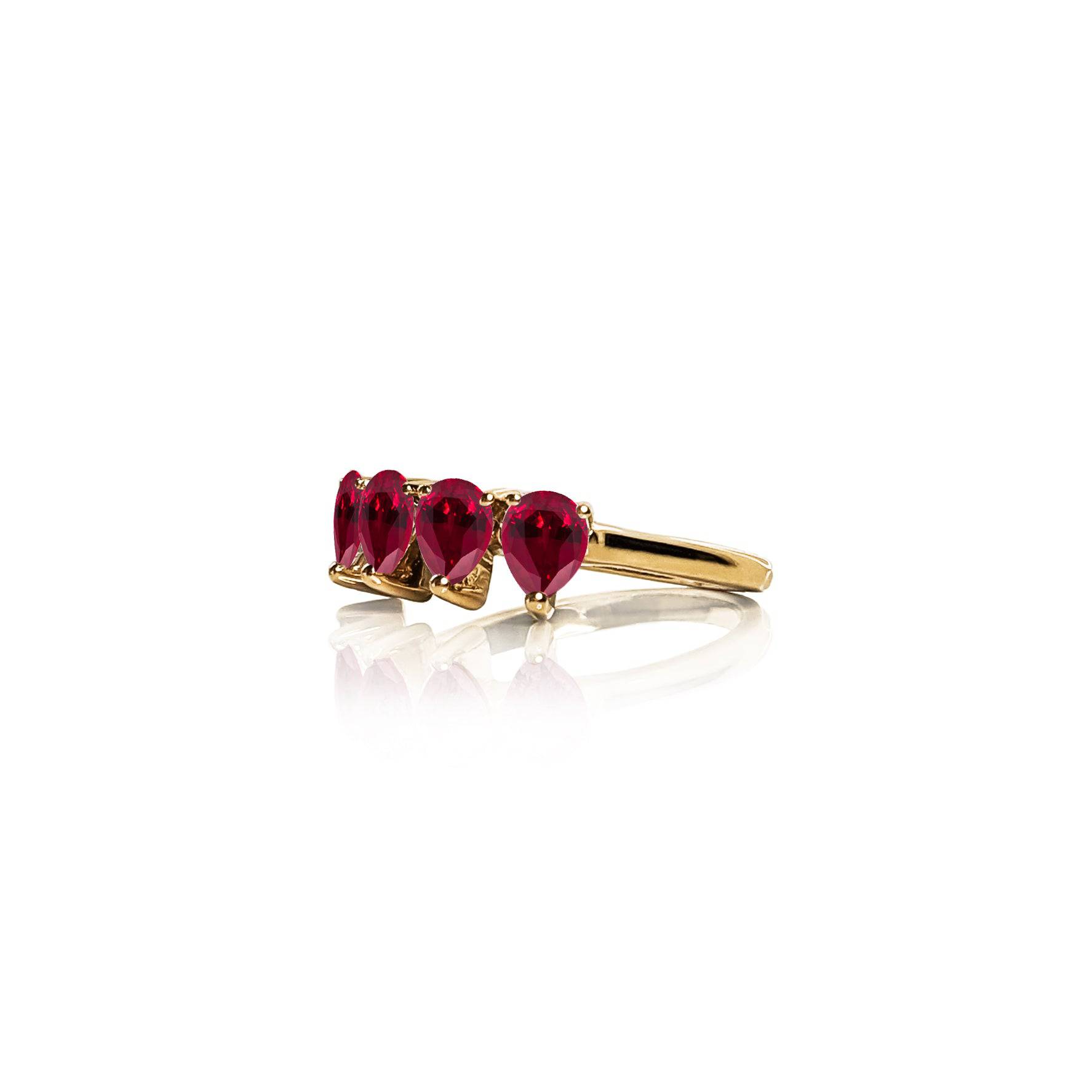 PEAR RUBY Ring