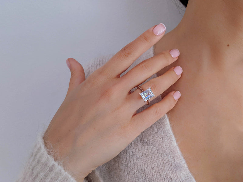 Emerald Perlina Engagement Ring