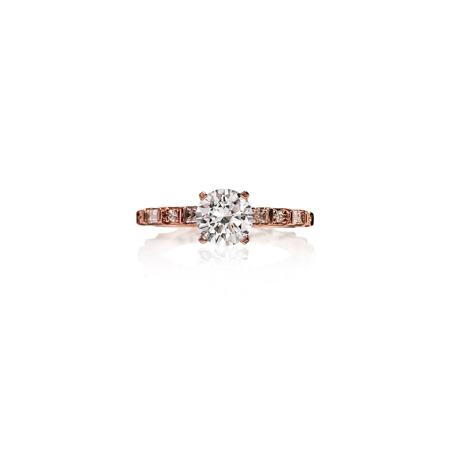 Baguette Round Diamond Ring