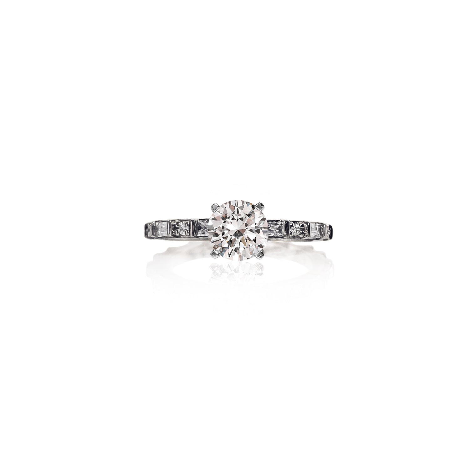 Baguette Round Diamond Ring