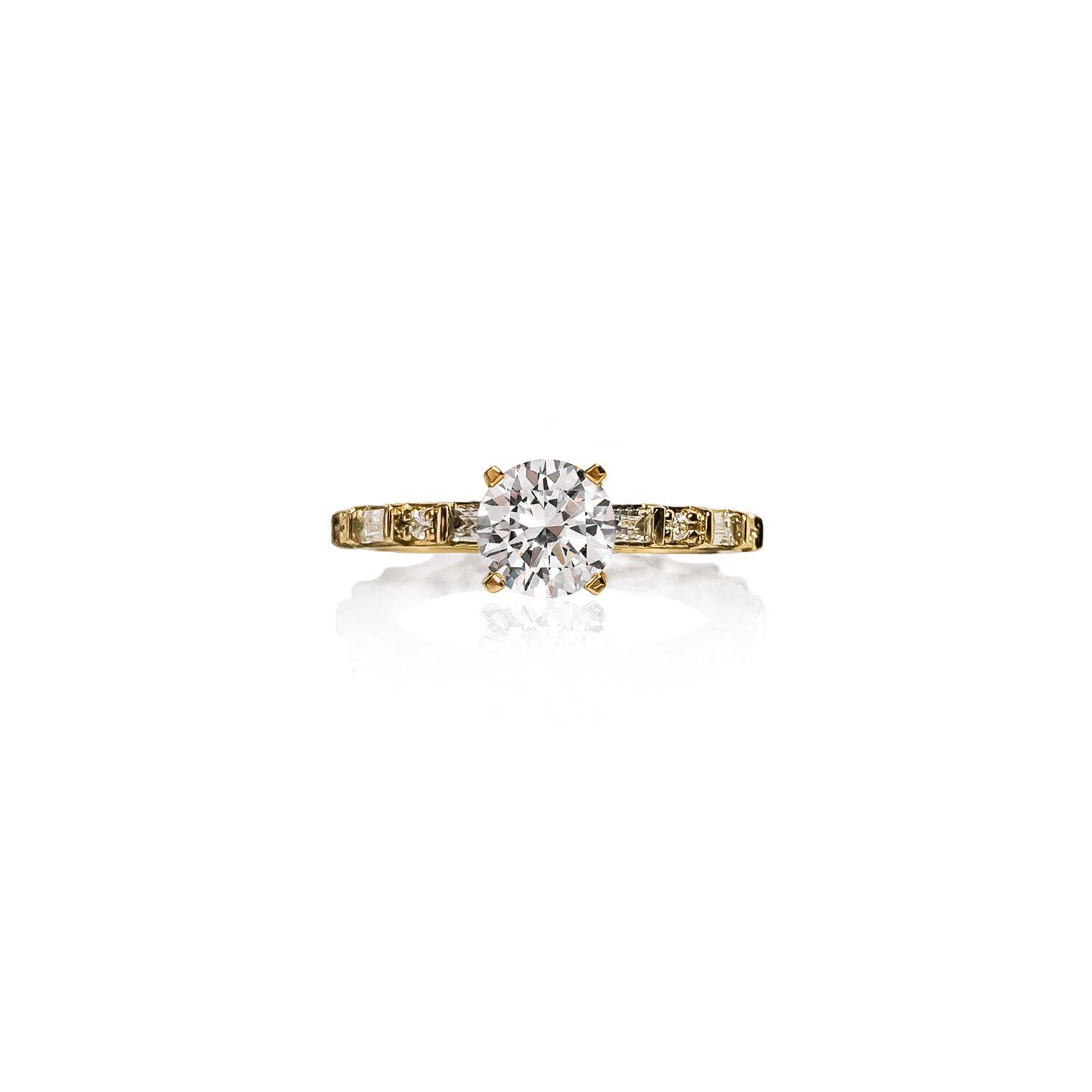Baguette Round Diamond Ring