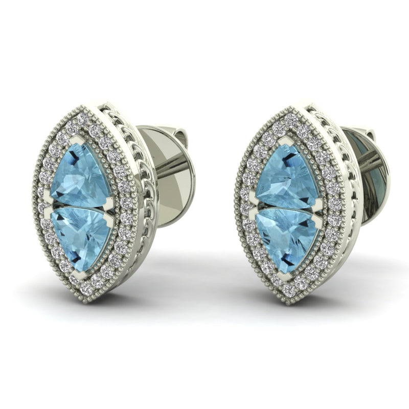 Trilliant Blue Earrings
