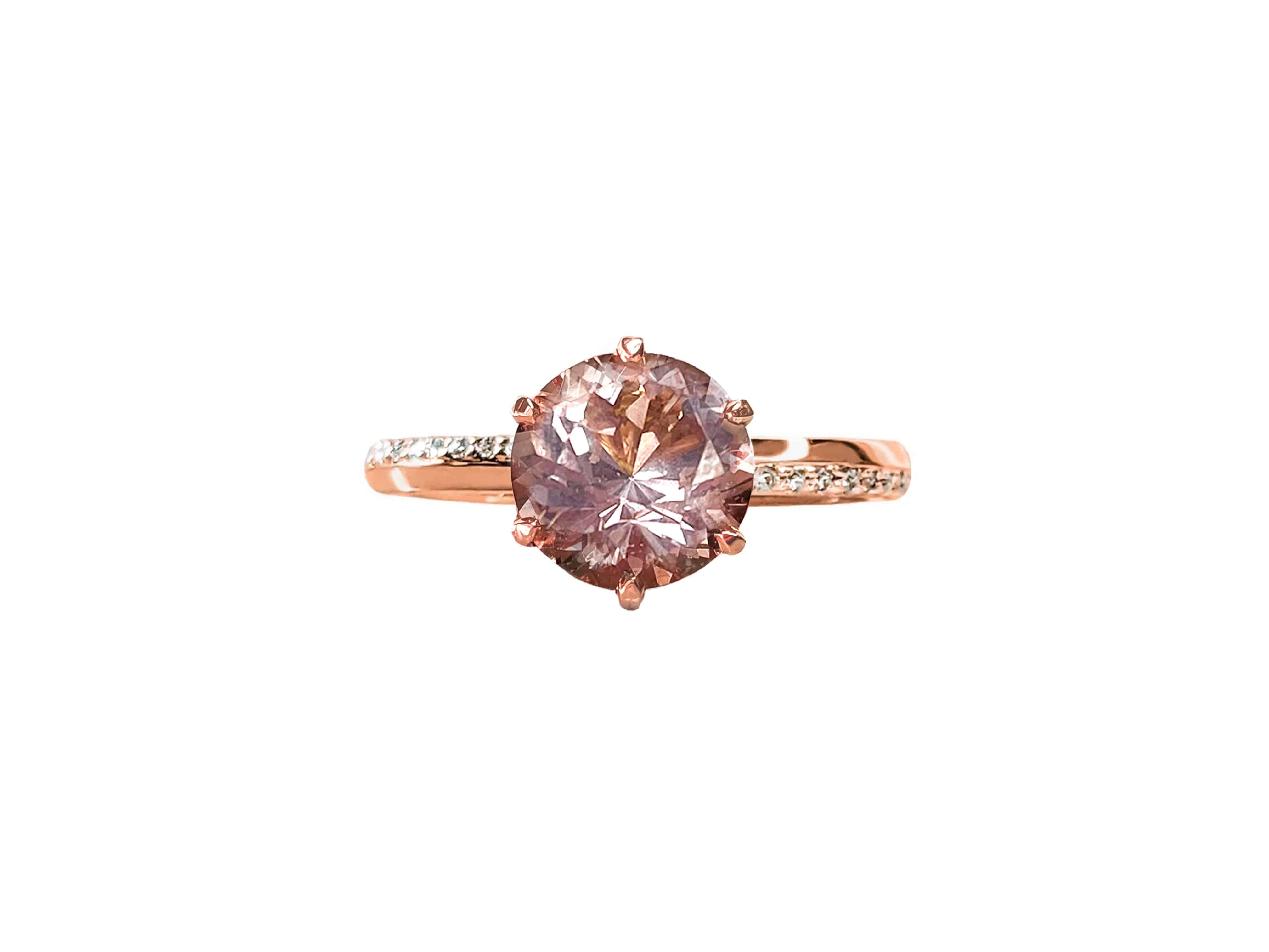 Morganite Round Vino Engagement Ring