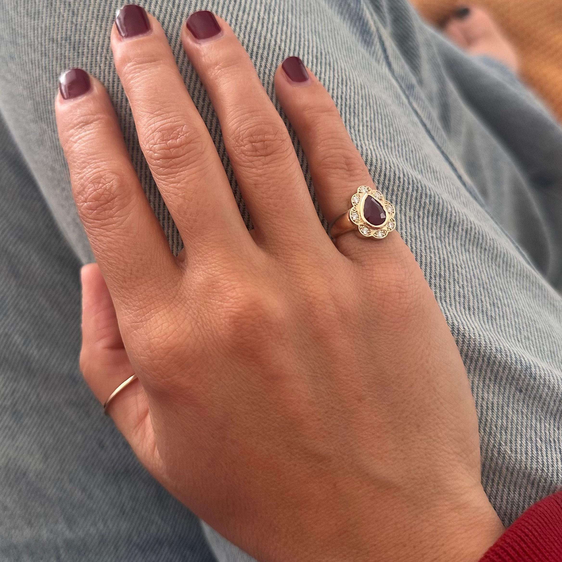Treasure Gemstone Pinky Ring - Garnet