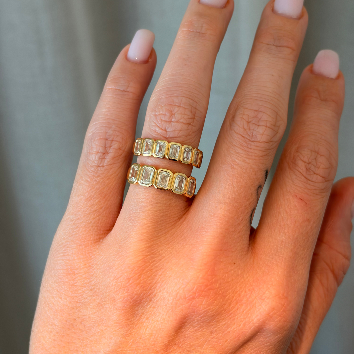 Emerald Bezel Eternity Ring