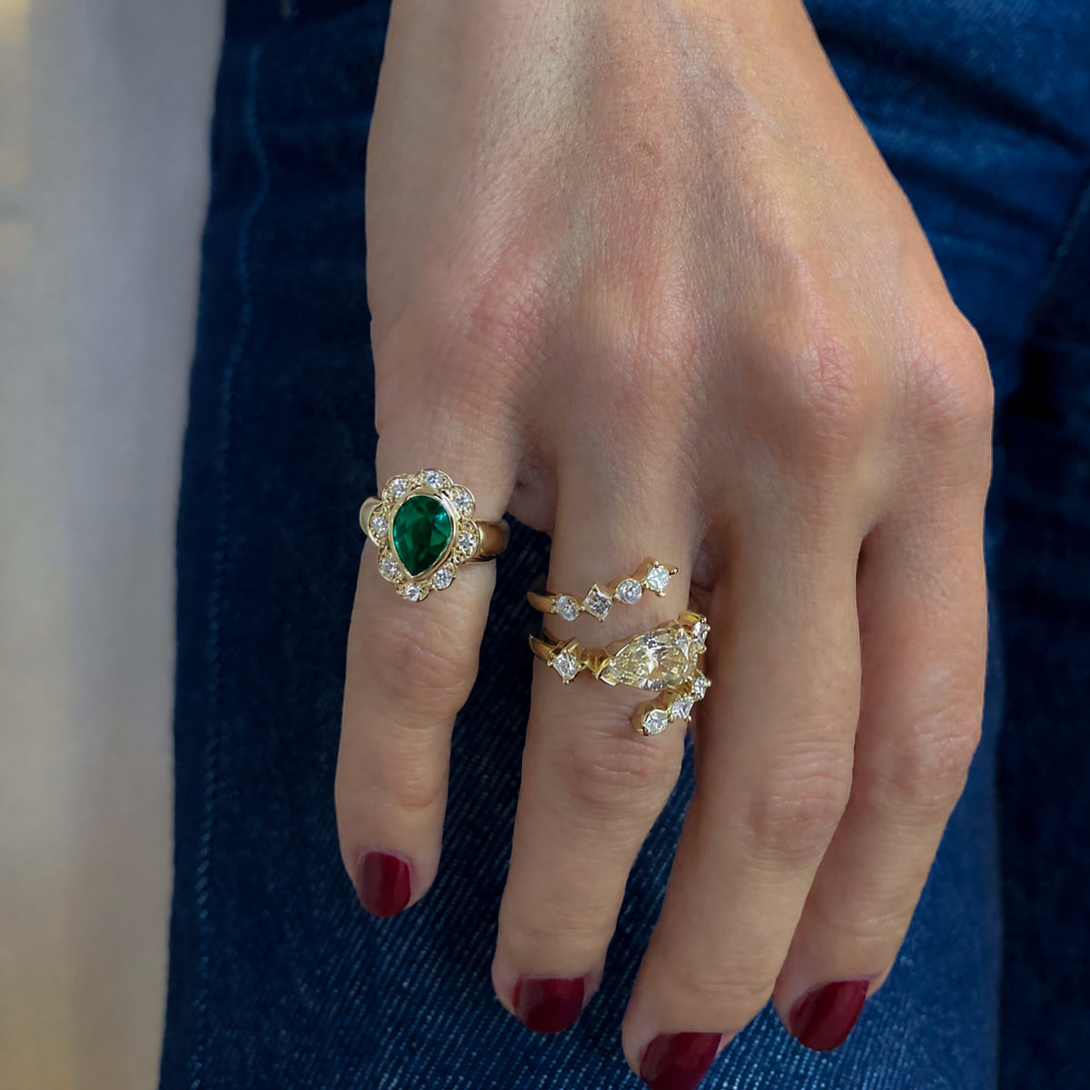 Treasure Gemstone Pinky Ring - Emerald