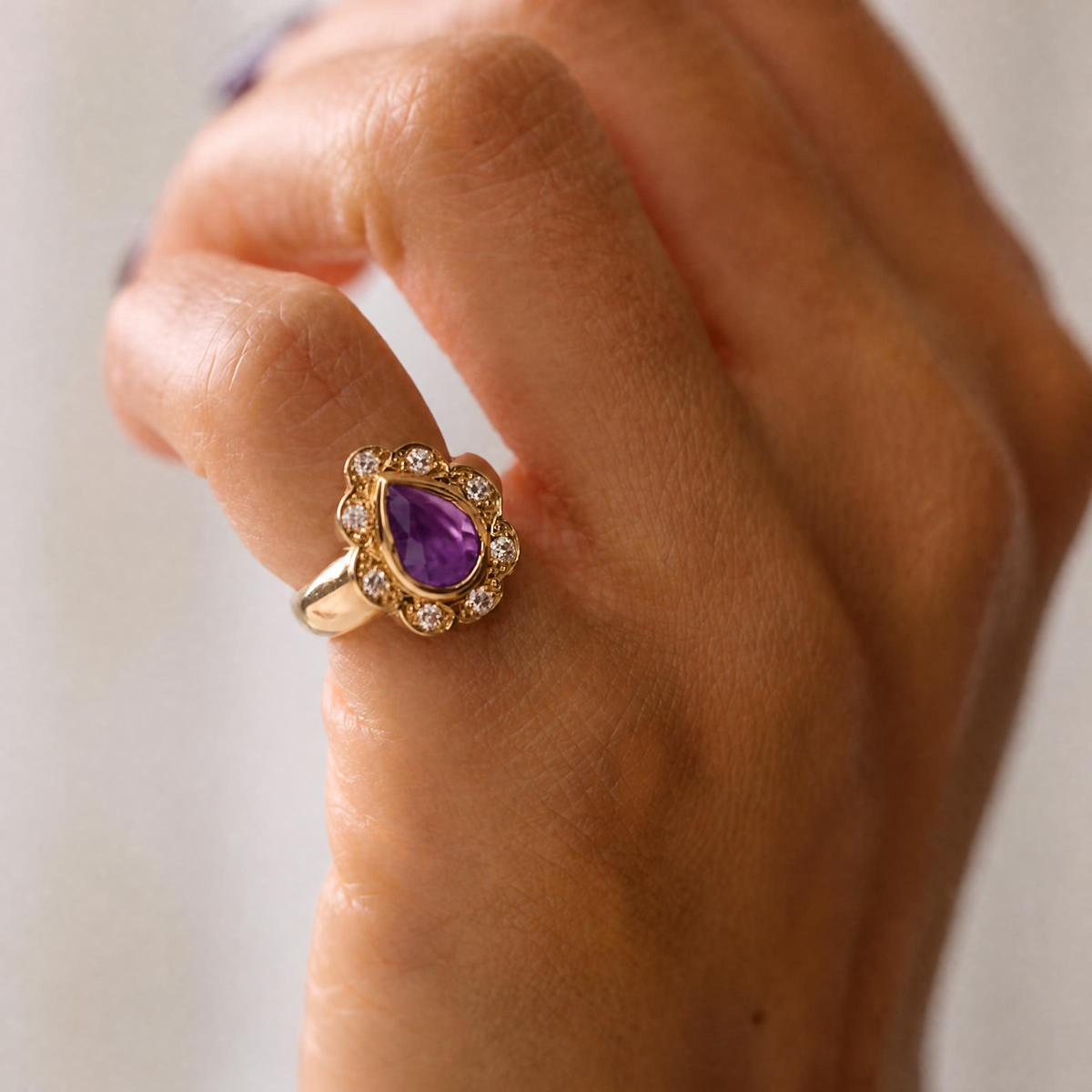 Treasure Gemstone Pinky Ring - Amethyst