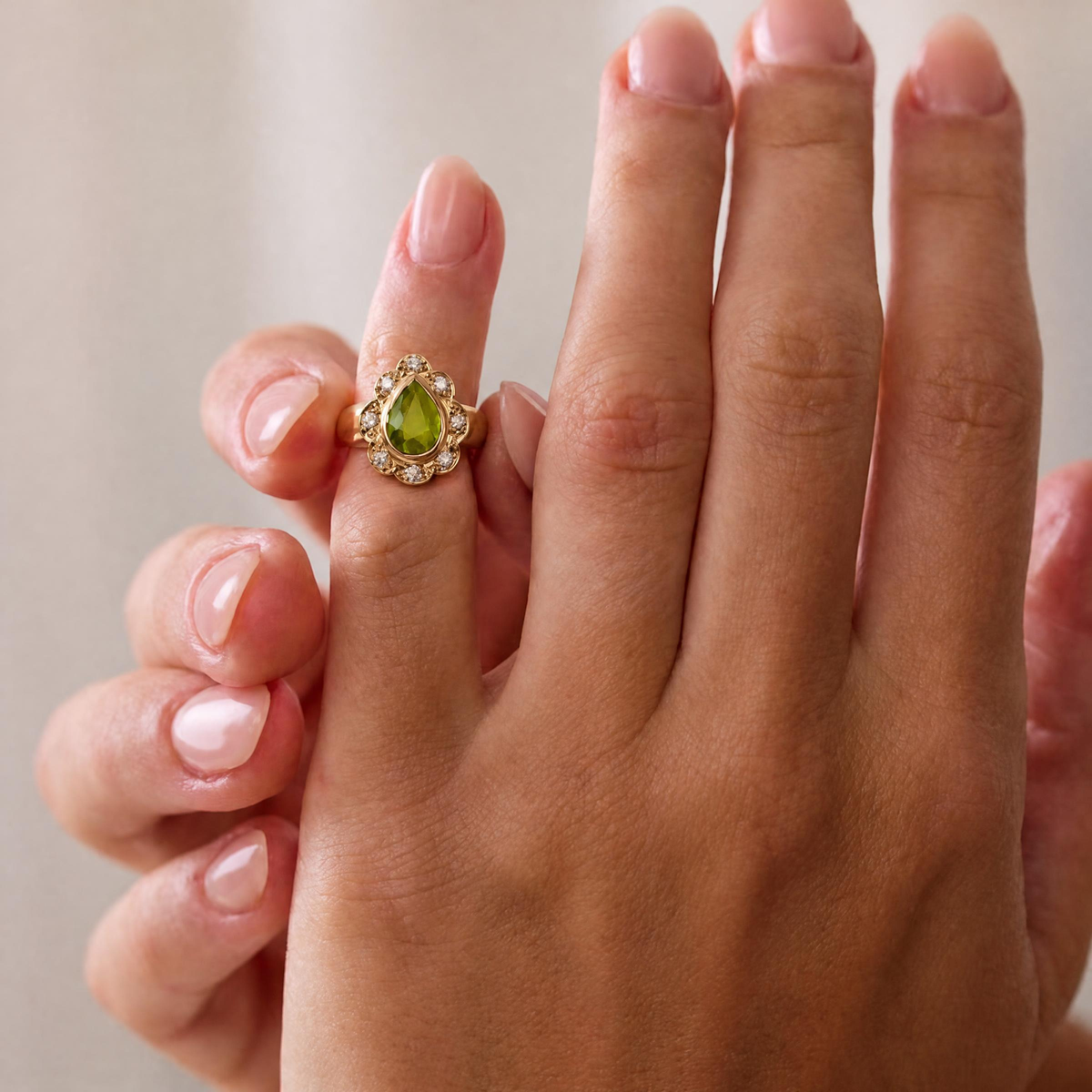 Treasure Gemstone Pinky Ring - Peridot