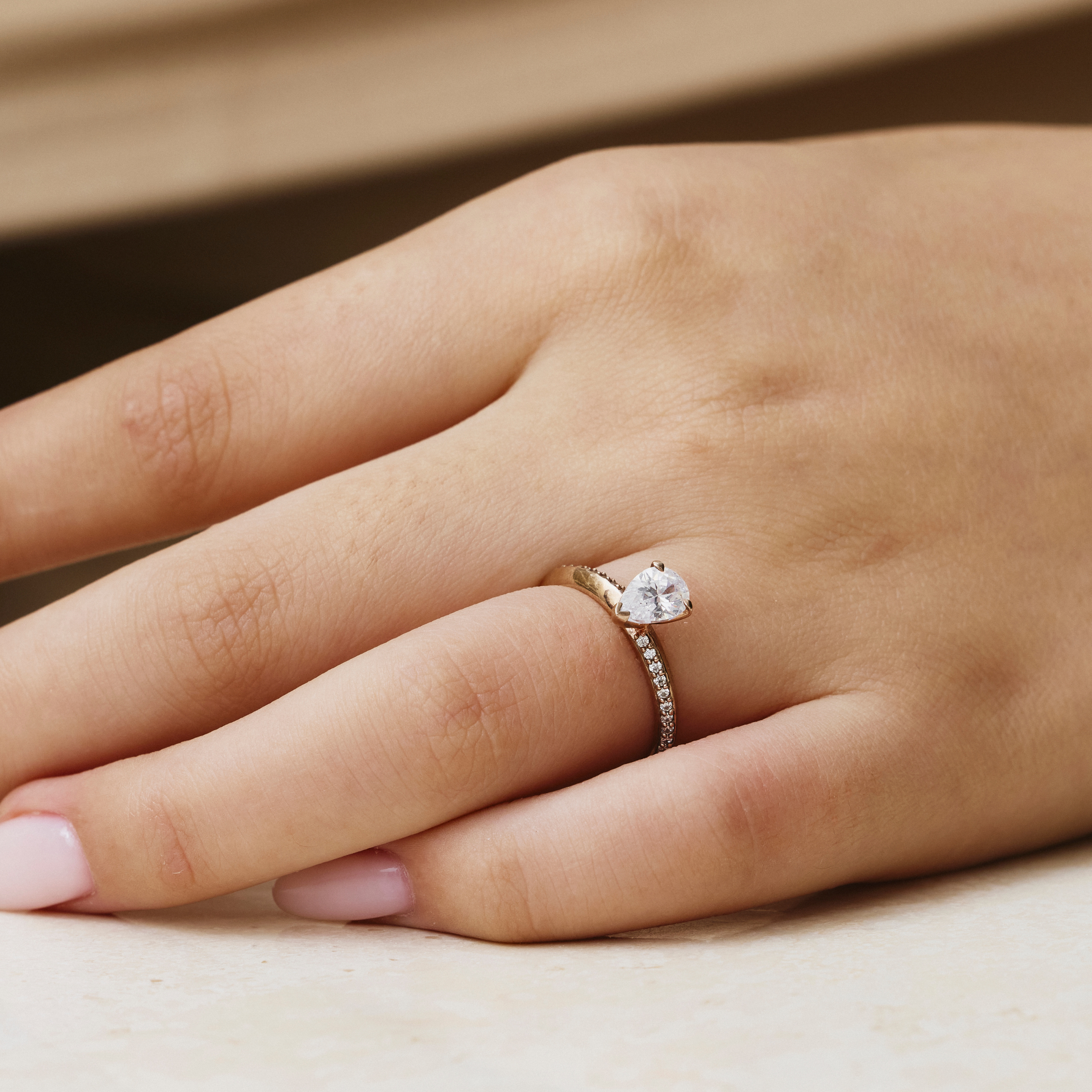 Pear Vino Engagement Ring - Cassandra Mamone