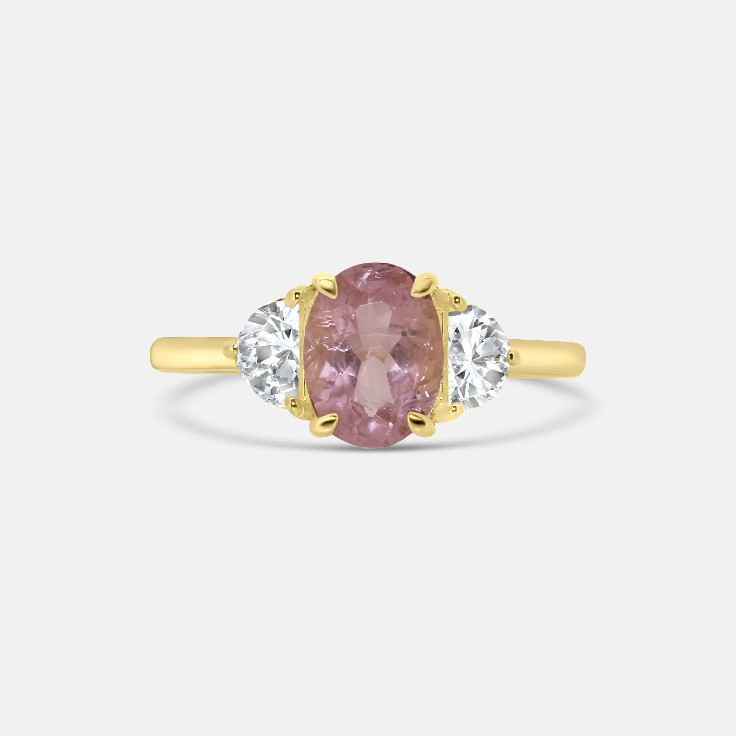 HALF-MOON MORGANITE ENGAGEMENT RING