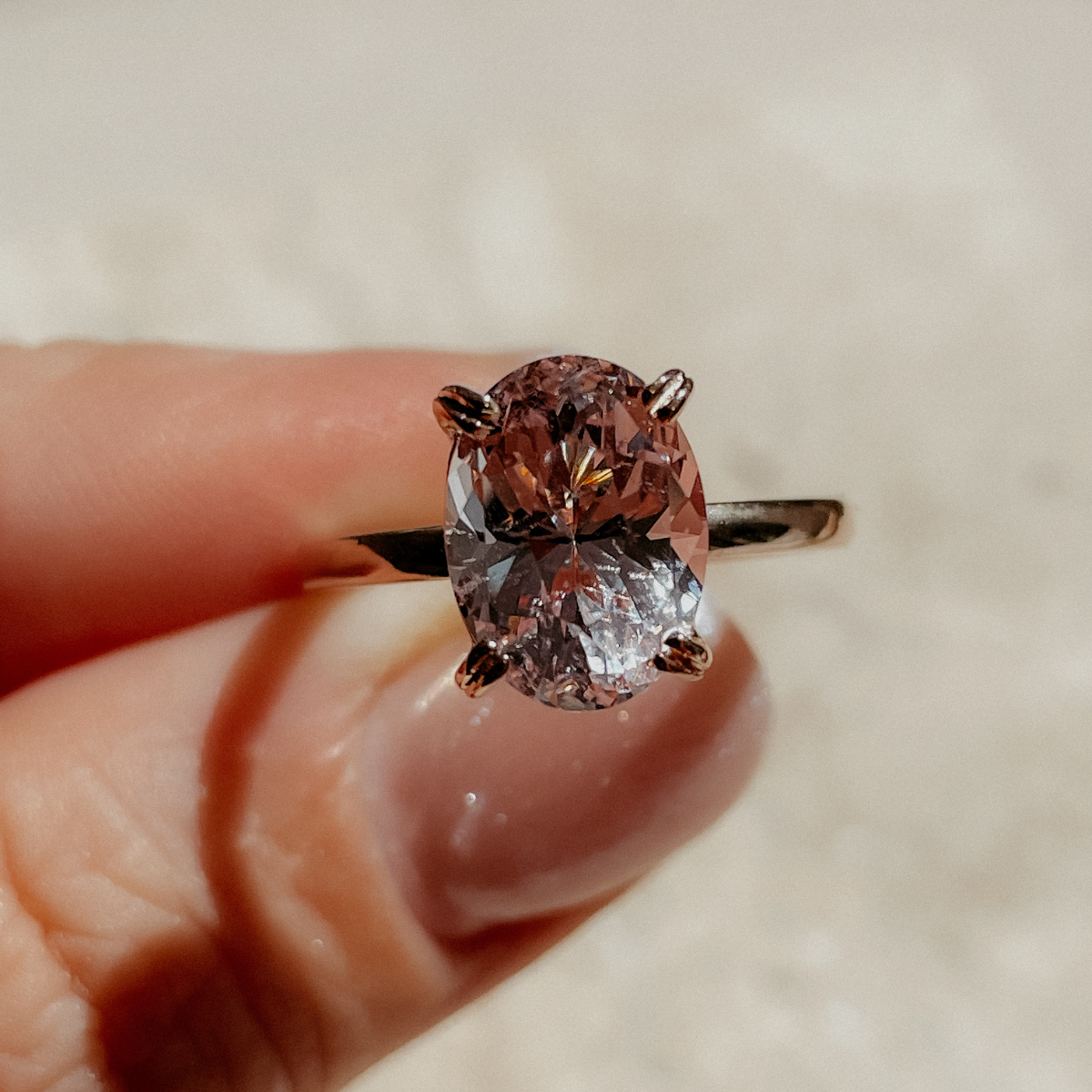 Morganite Oval Elegance Ring - Ready To Ship