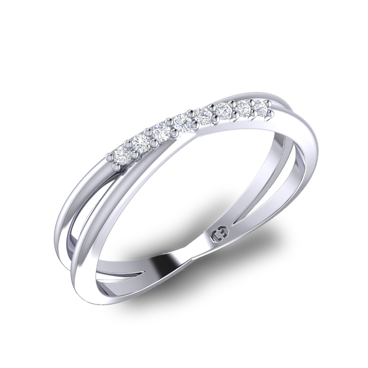 Diamond Crossover Ring