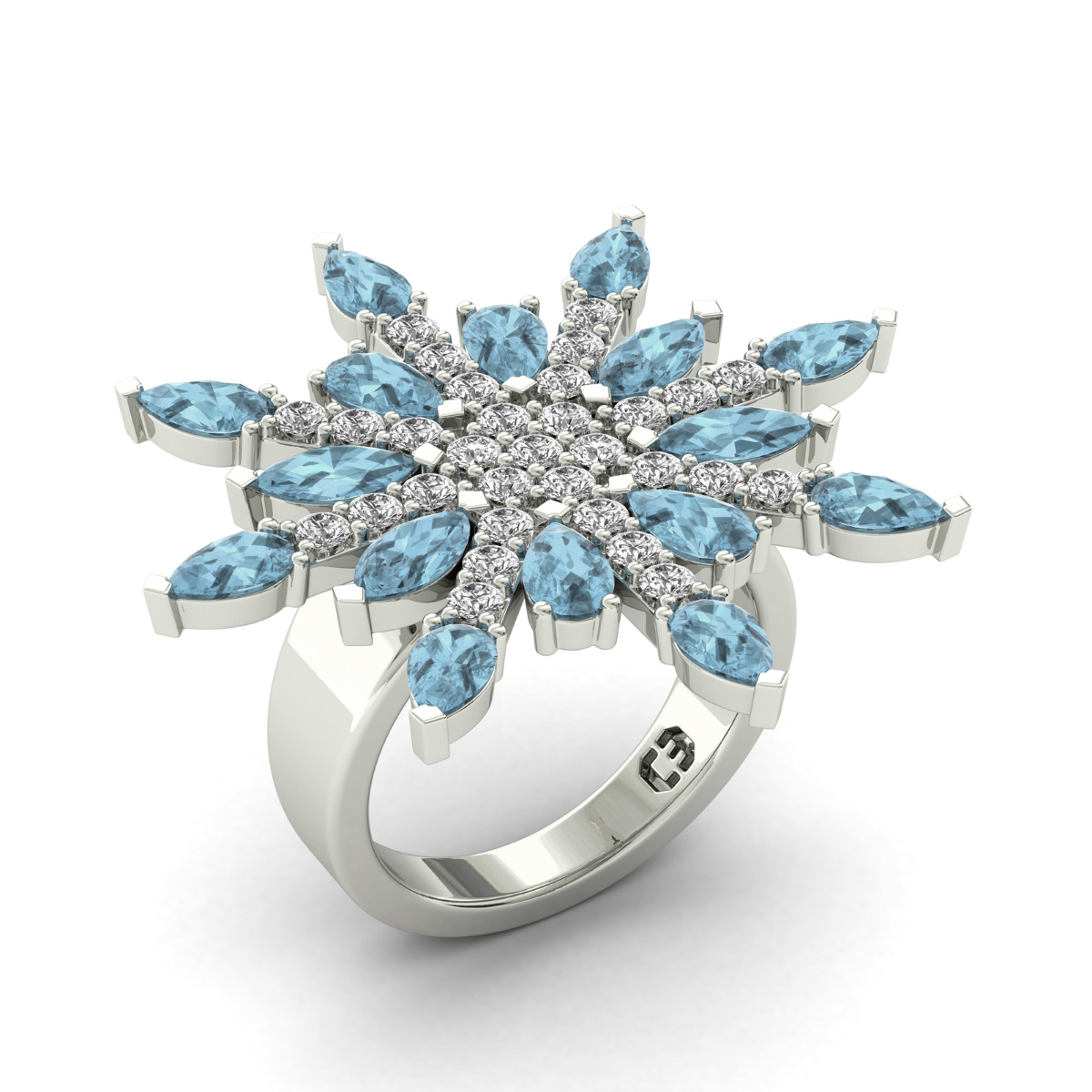 FLYING FEATHER RING | BLUE TOPAZ | RENTAL