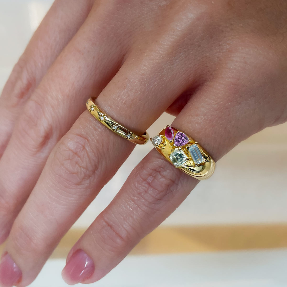 Cluster Gemstone Pinky Ring - Cassandra Mamone