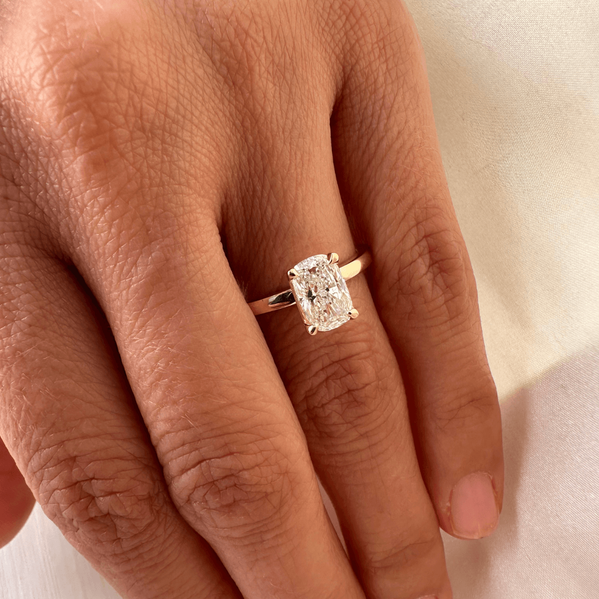 Elongated Cushion Engagement Ring